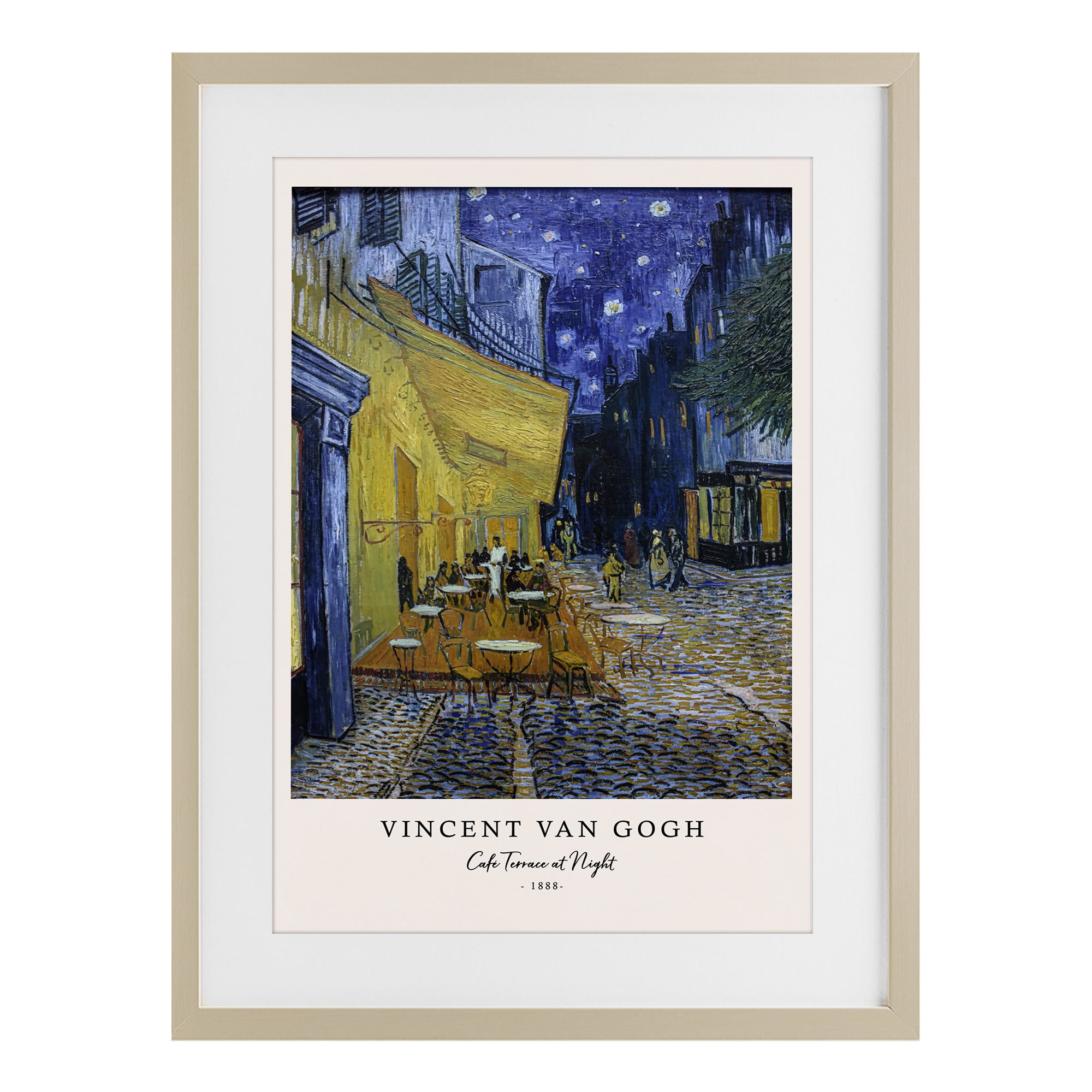 Stupell Industries Classic Cafe Terrace At Night Birch Framed Print Under Glass, design by Vintage Hustle