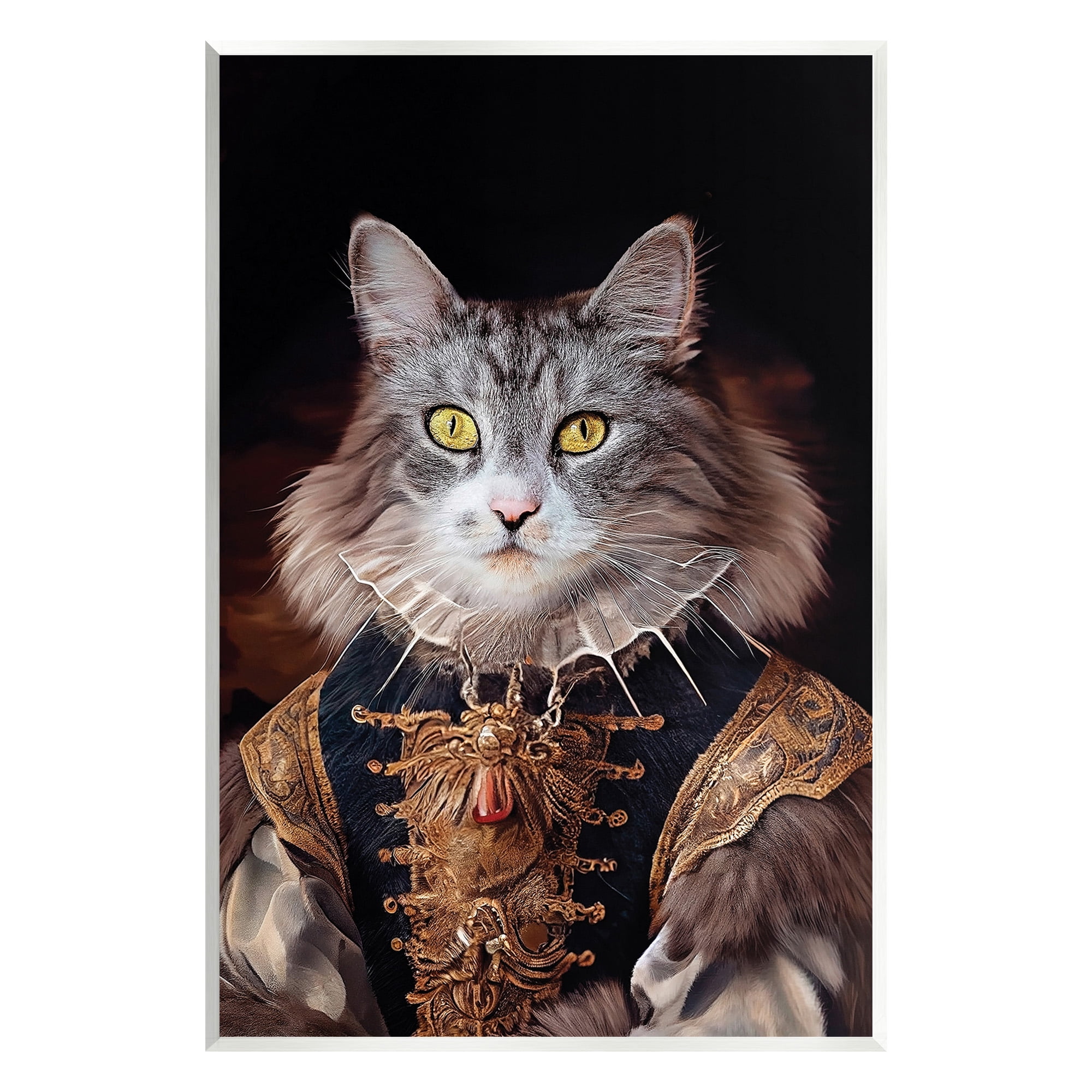 Stupell Industries Classic Cat Regal Fashion Animals & Insects Painting Unframed Art Print Wall Art, 13 x 19