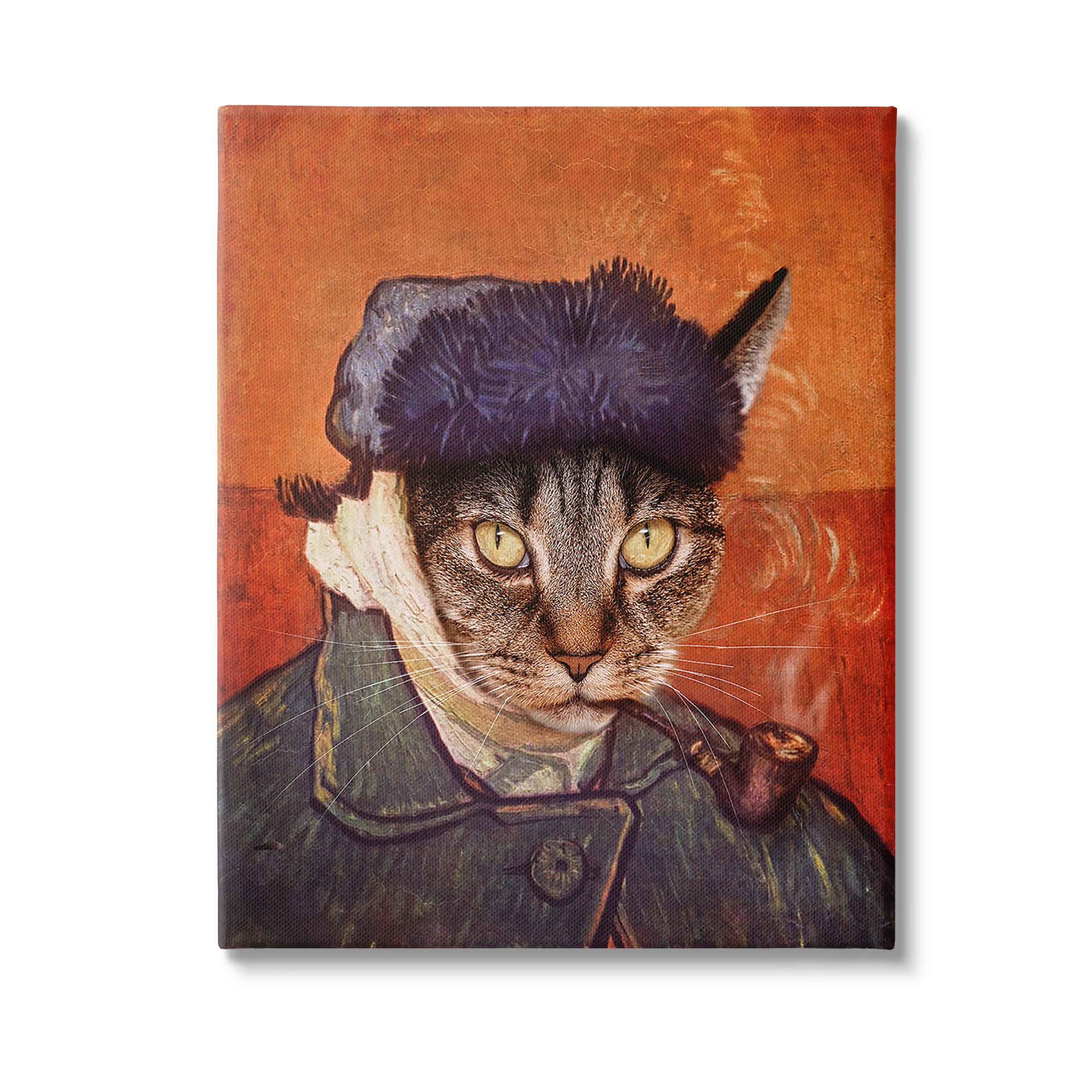 Stupell Industries Classic Cat Self Portrait Animals & Insects Painting Gallery Wrapped Canvas Art Print Wall Art, 16 x 20