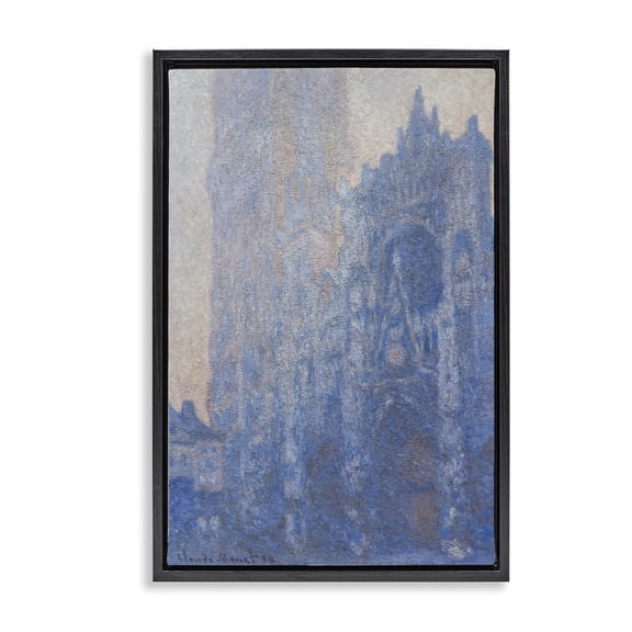 Stupell Industries Classic Cathedral Façade Buildings & Architecture Painting Black Floater Framed Canvas Art Print Wall Art, 17 x 25