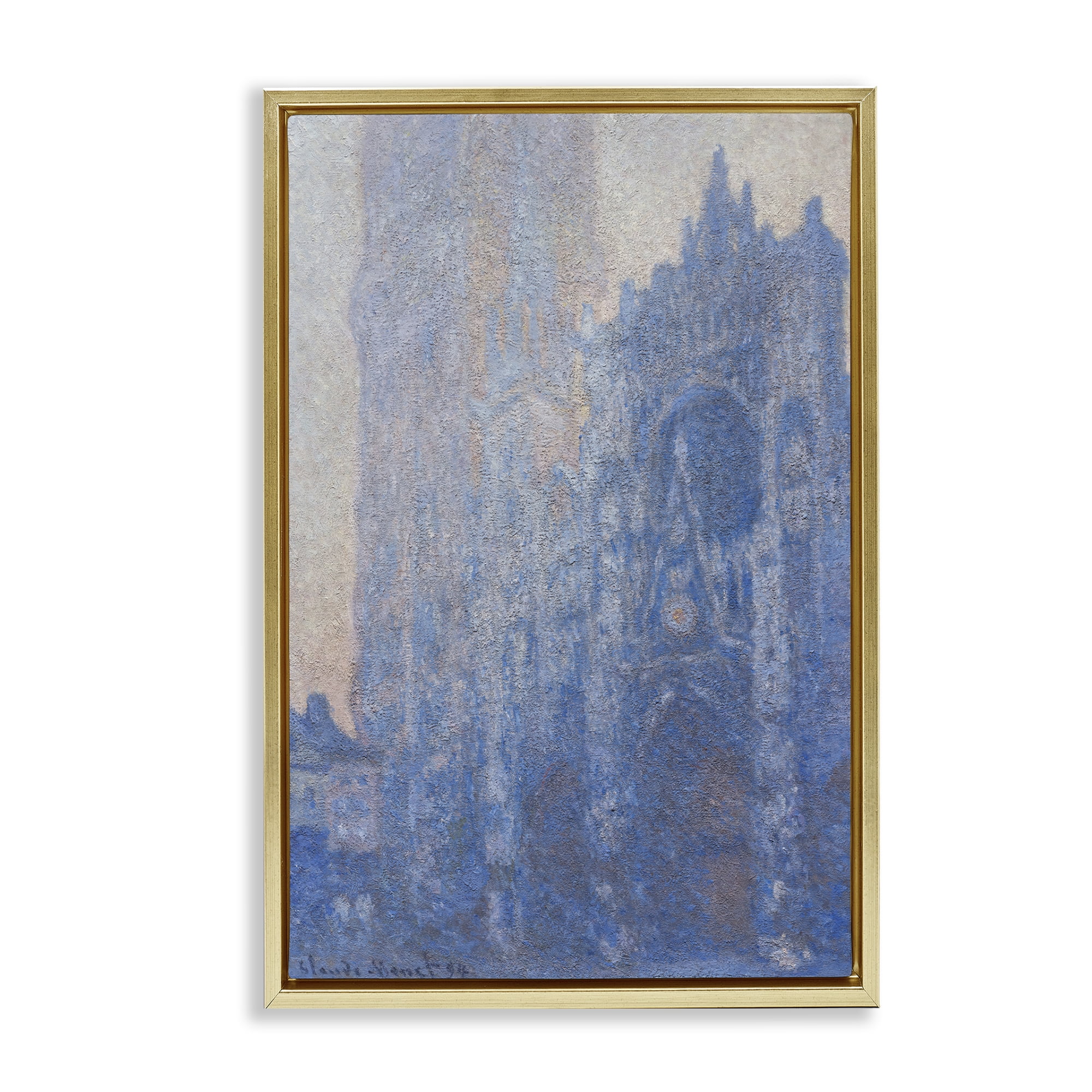 Stupell Industries Classic Cathedral Façade Buildings & Architecture Painting Gold Floater Framed Canvas Art Print Wall Art, 21 x 31