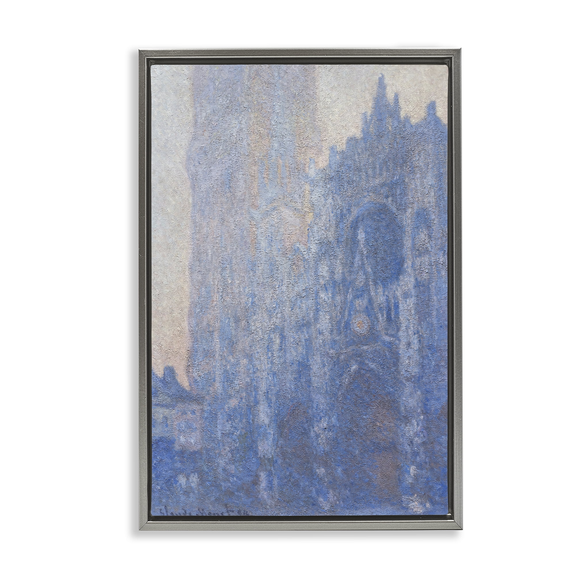 Stupell Industries Classic Cathedral Façade Buildings & Architecture Painting Gray Floater Framed Canvas Art Print Wall Art, 17 x 25