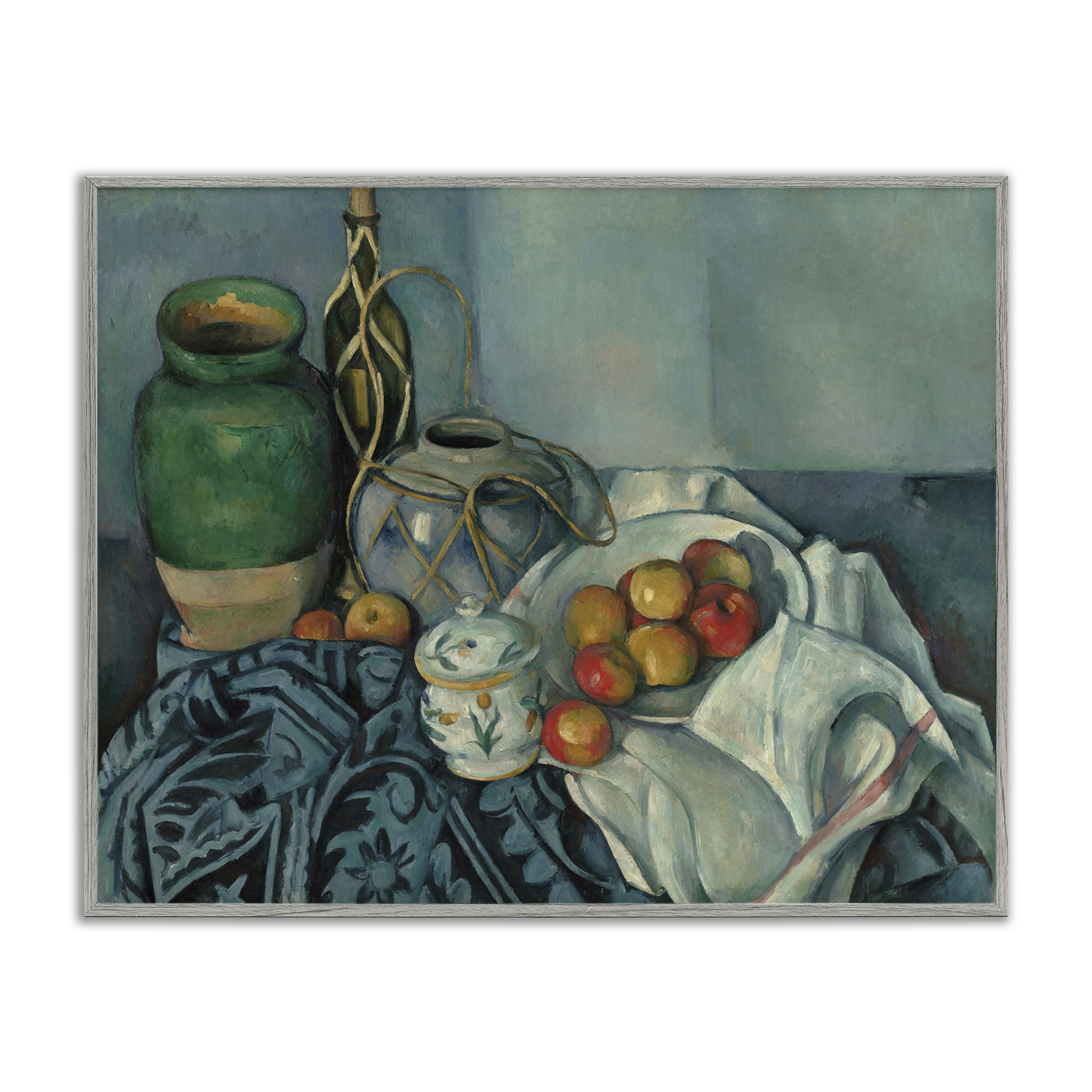 Stupell Industries Classic Cezanne Apples Still Life Food & Beverage Painting Gray Framed Art Print Wall Art, 14 x 11