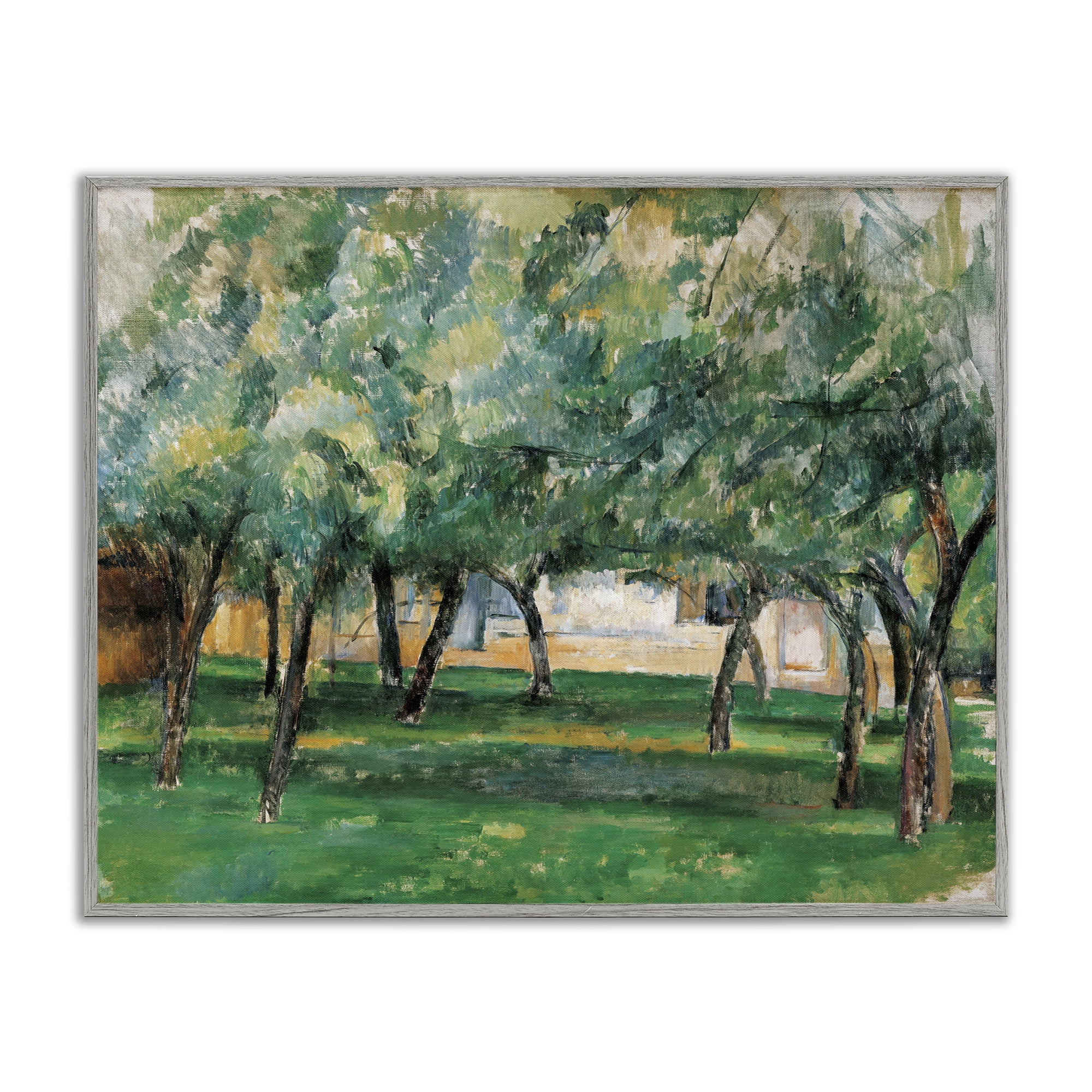 Stupell Industries Classic Cezanne Farm in Normandy Landscape & Nature Painting Gray Framed Art Print Wall Art, 20 x 16
