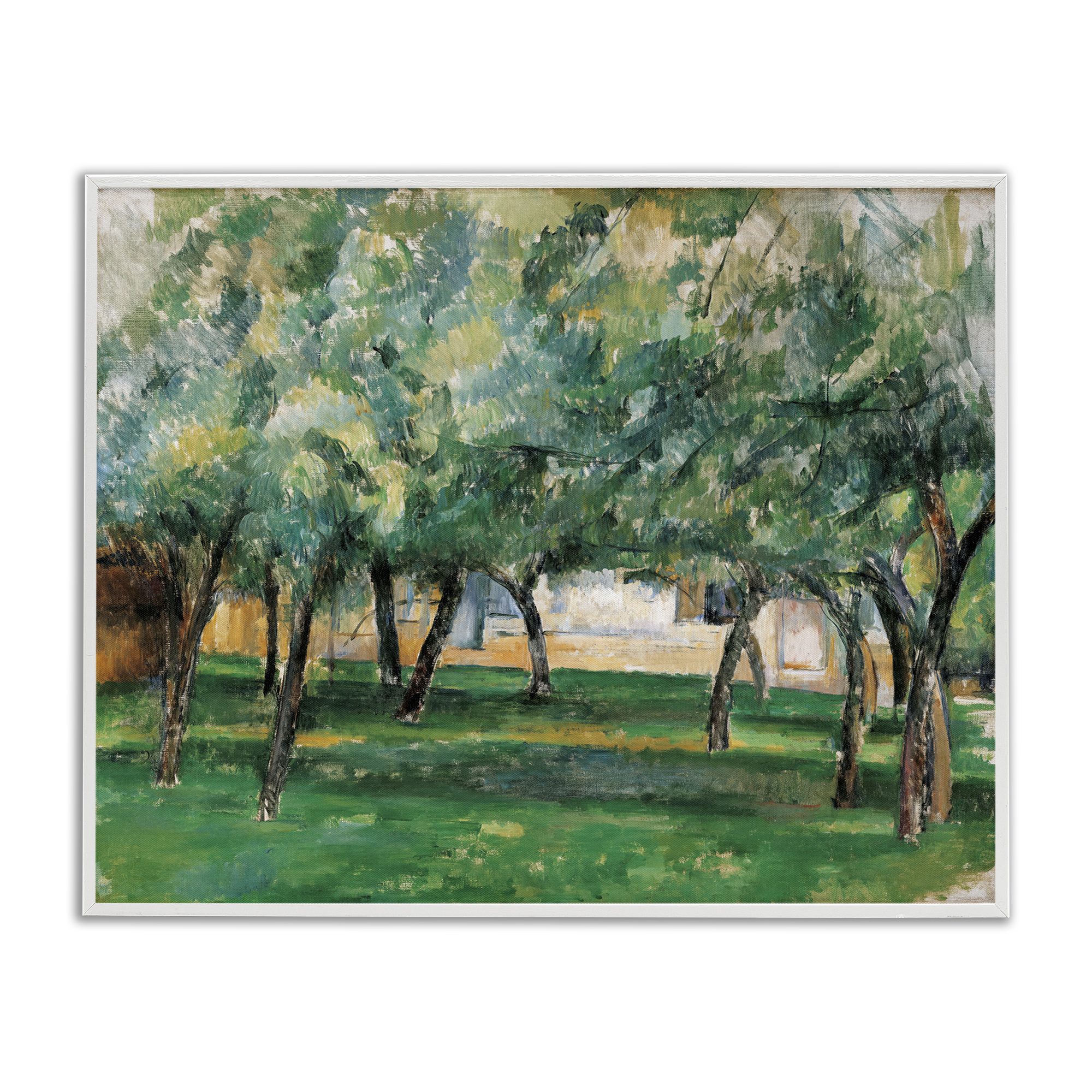 Stupell Industries Classic Cezanne Farm in Normandy Landscape & Nature Painting White Framed Art Print Wall Art, 14 x 11
