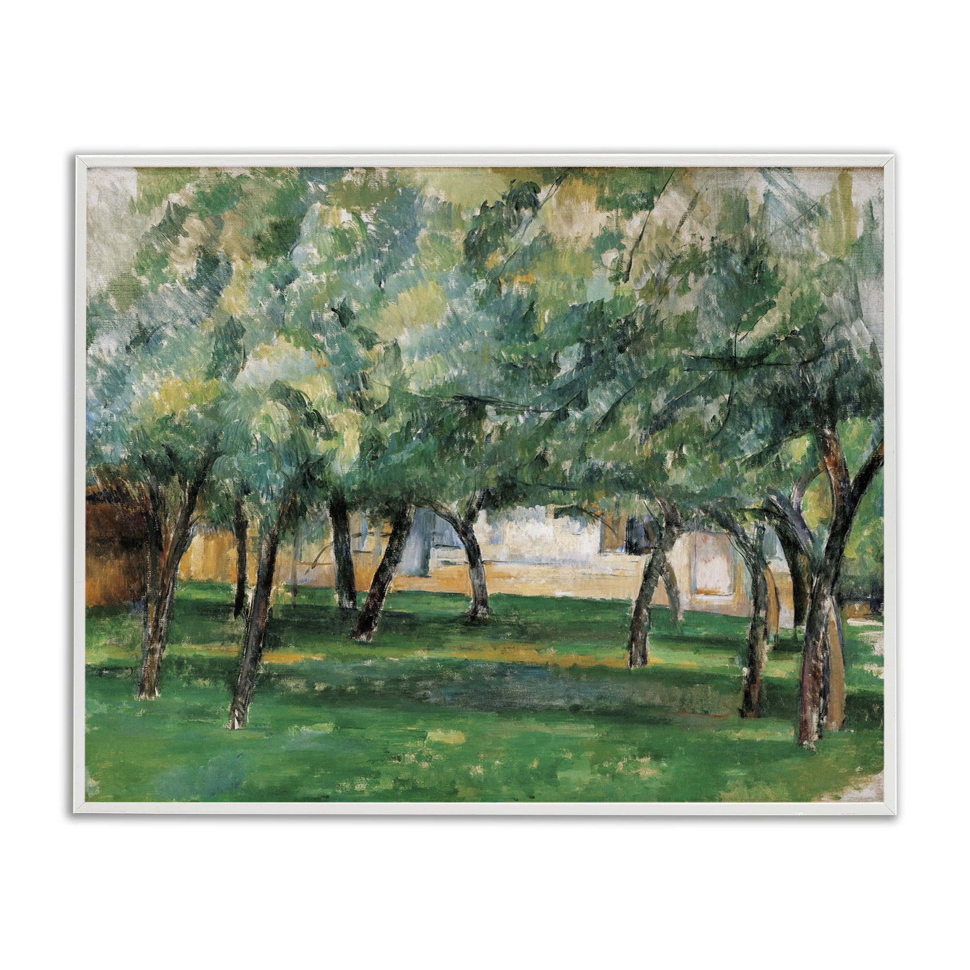 Stupell Industries Classic Cezanne Farm in Normandy Landscape & Nature Painting White Framed Art Print Wall Art, 30 x 24