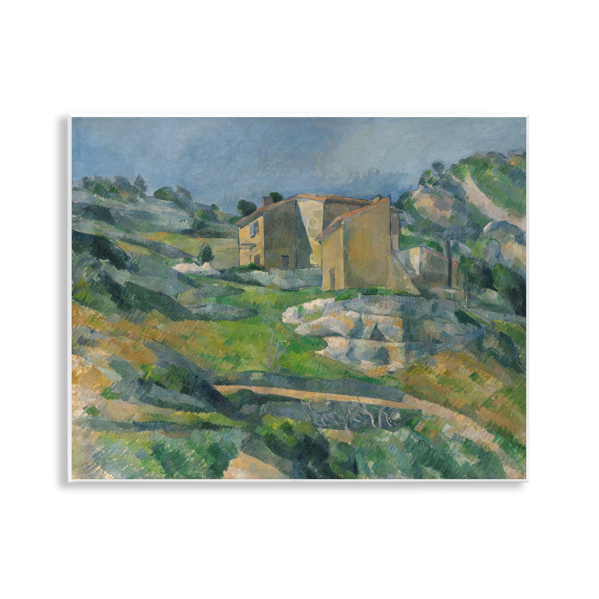 Stupell Industries Classic Cezanne Houses in Provence Landscape & Nature Painting Unframed Art Print Wall Art, 14 x 11