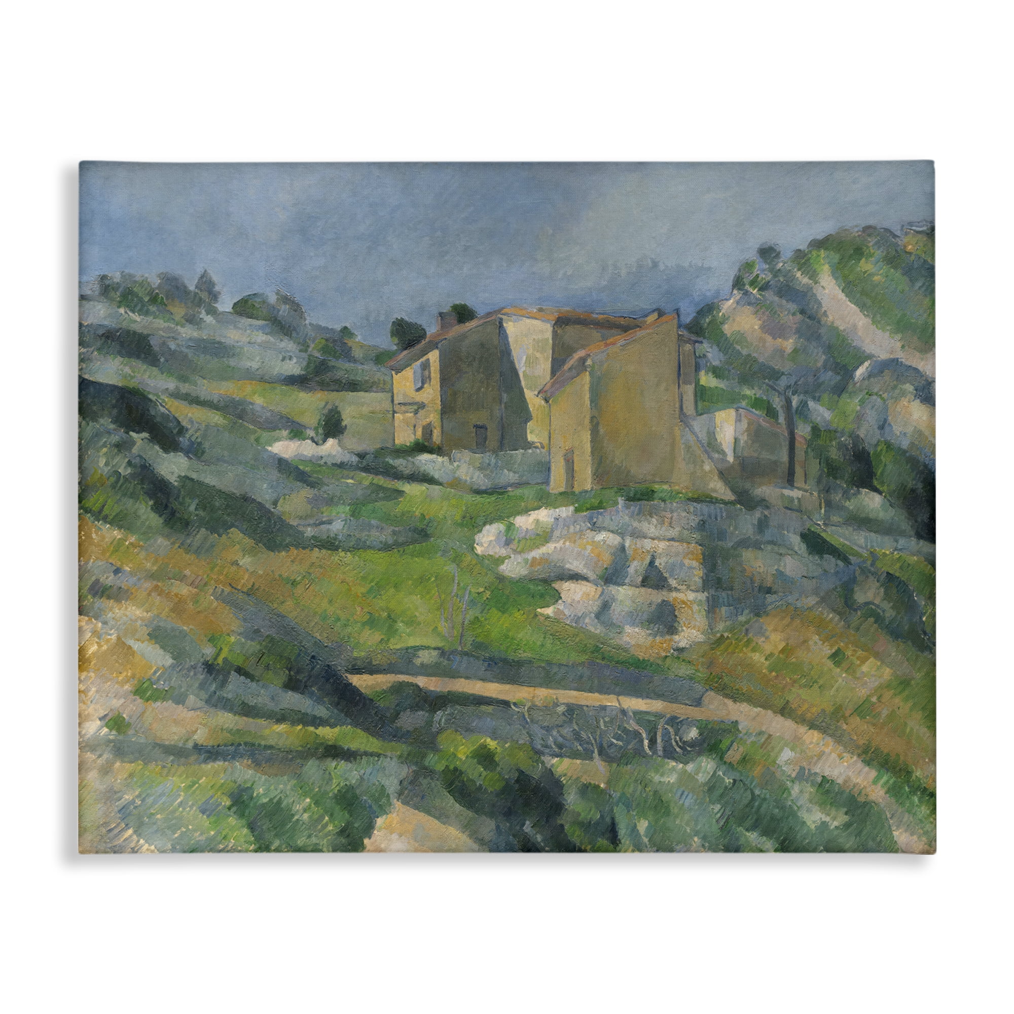 Stupell Industries Classic Cezanne Houses in Provence Landscape & Nature Painting Wrapped Canvas Art Print Wall Art, 20 x 16