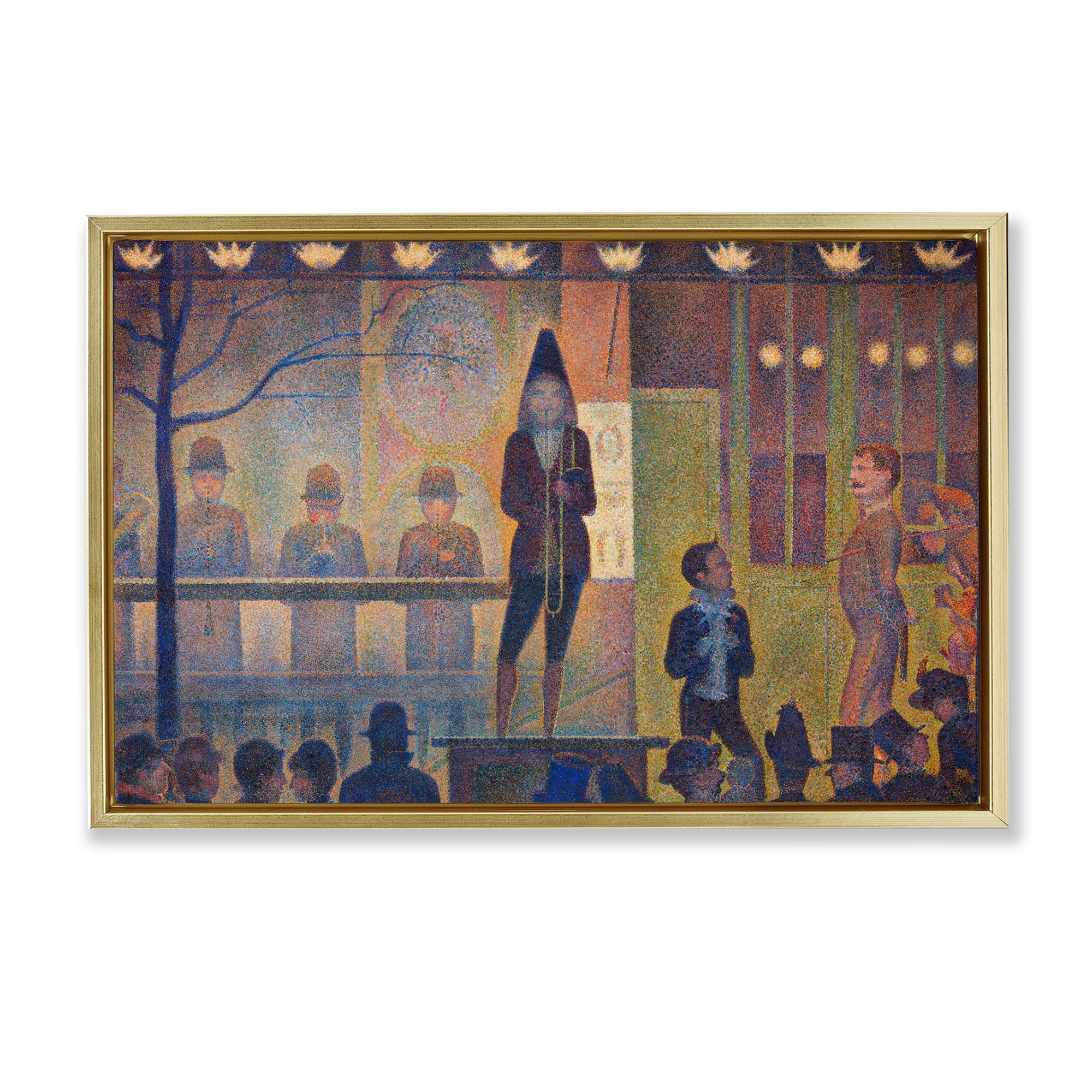 Stupell Industries Classic Circus Sideshow People Painting Gold Floater Framed Canvas Art Print Wall Art, 31 x 21