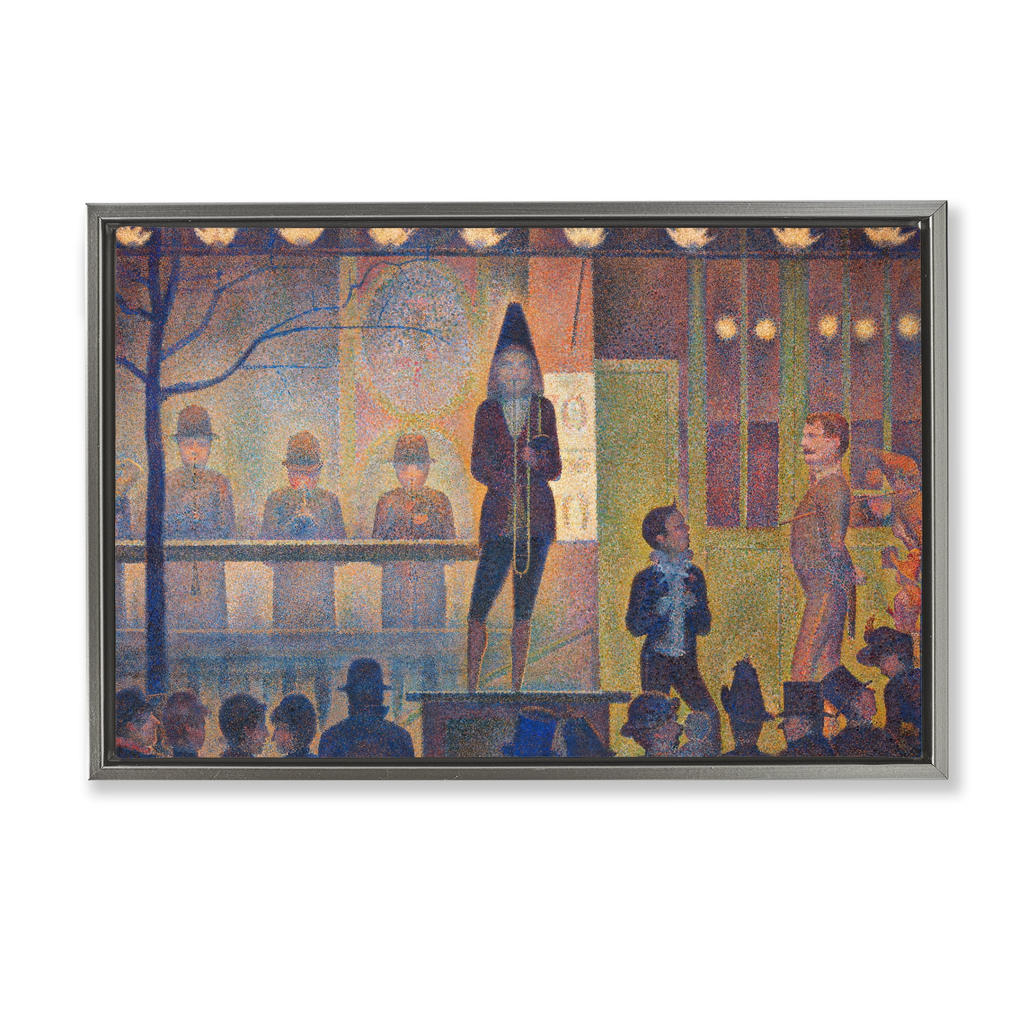 Stupell Industries Classic Circus Sideshow People Painting Gray Floater Framed Canvas Art Print Wall Art, 25 x 17