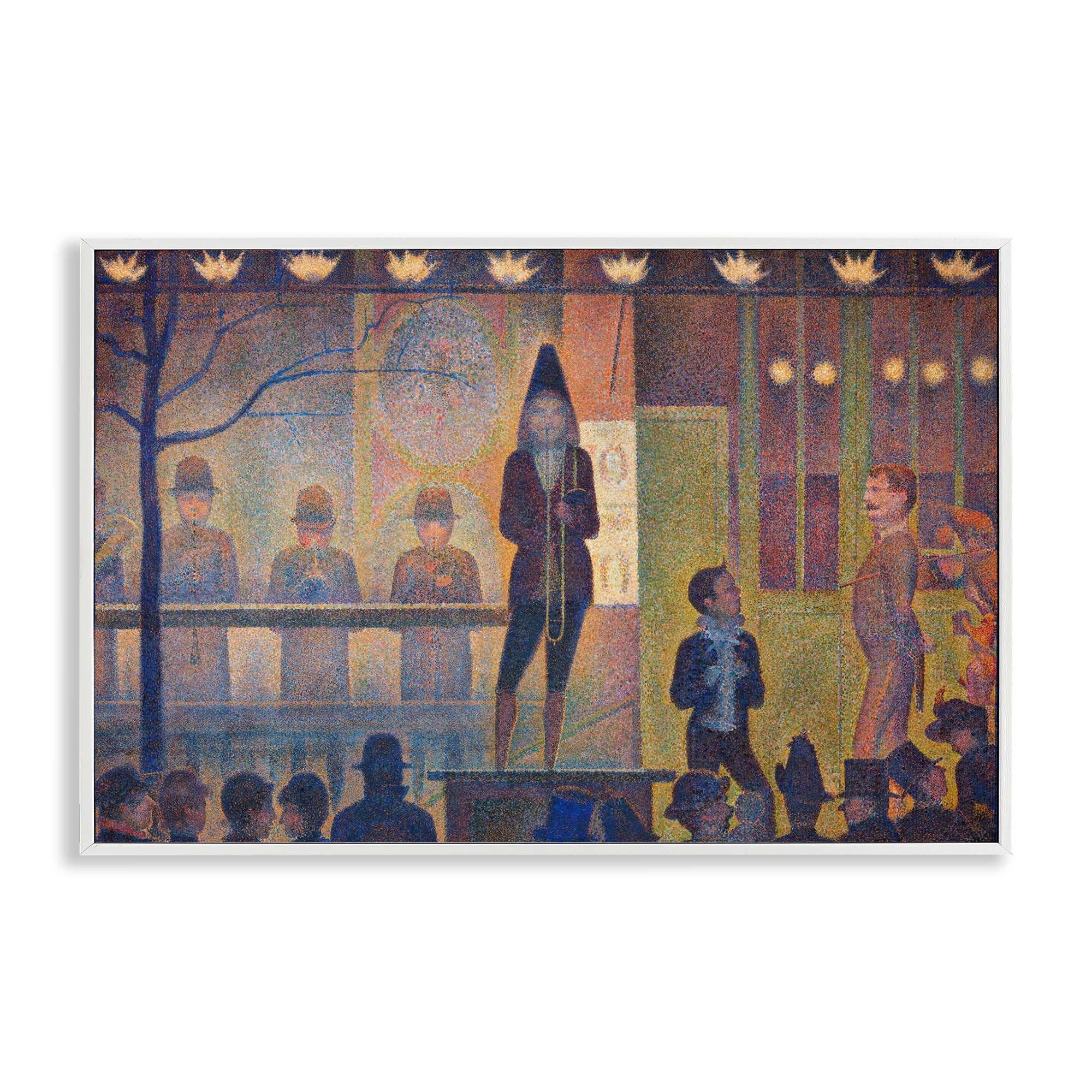 Stupell Industries Classic Circus Sideshow People Painting White Framed Art Print Wall Art, 30 x 20