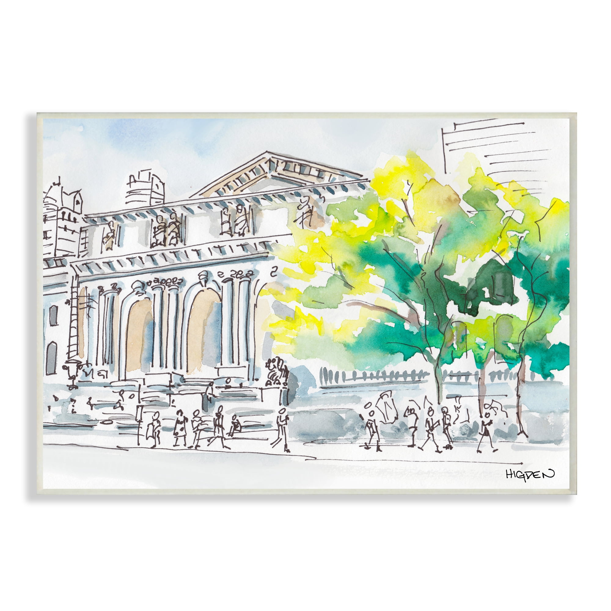 Stupell Industries Classic City Architecture Urban Watercolor Landscape Wall Plaque by Mark Higden