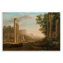 Stupell Industries Classic Claud Ruins of Roman Forum Buildings & Architecture Painting Unframed Art Print Wall Art, 15 x 10