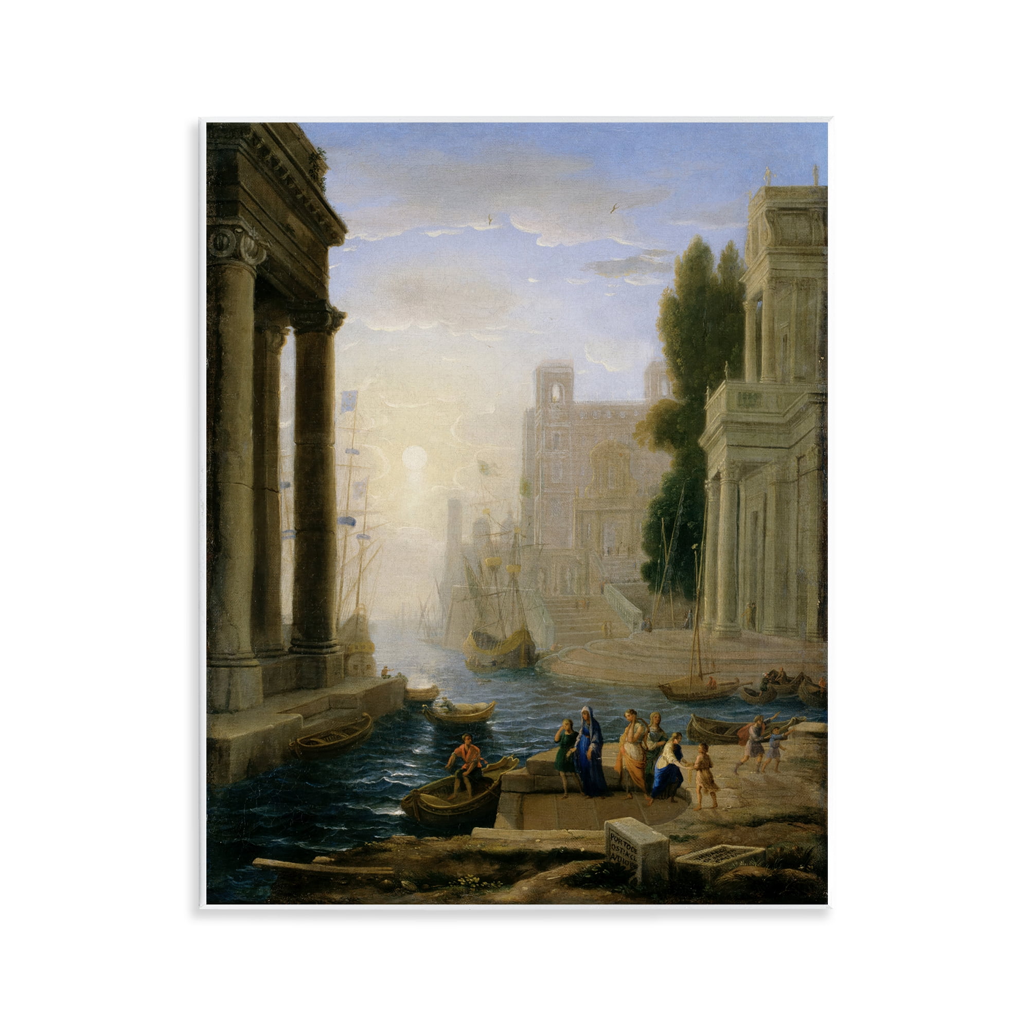 Stupell Industries Classic Claude Landscape Buildings & Architecture Painting Unframed Art Print Wall Art, 11 x 14