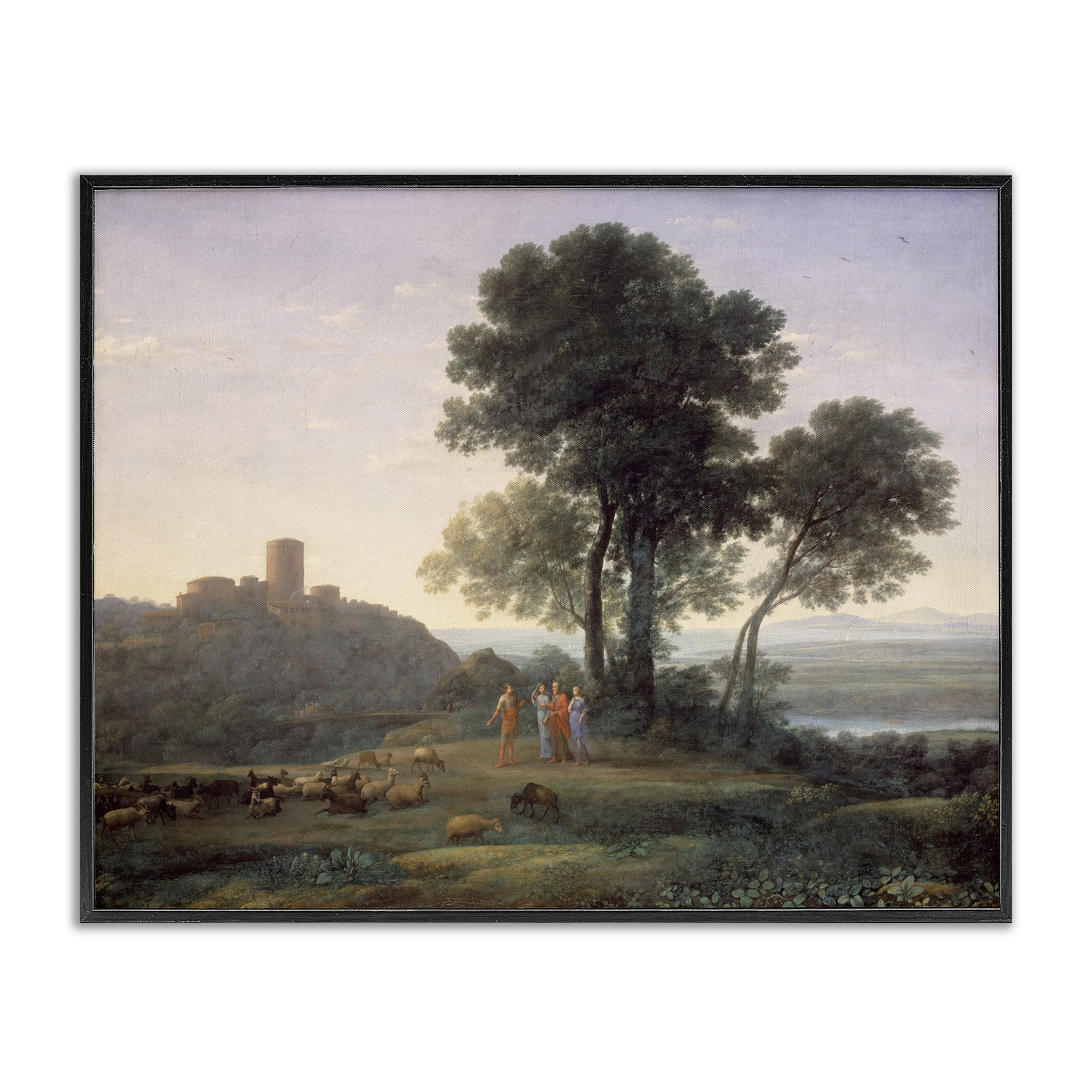 Stupell Industries Classic Claude Rural Landscape Landscape & Nature Painting Black Framed Art Print Wall Art, 14 x 11