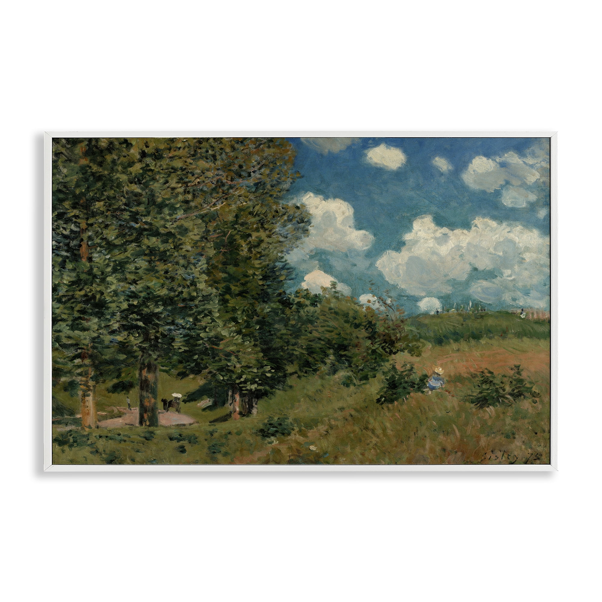 Stupell Industries Classic Cloudy Landscape Landscape & Nature Painting White Framed Art Print Wall Art, 24 x 16