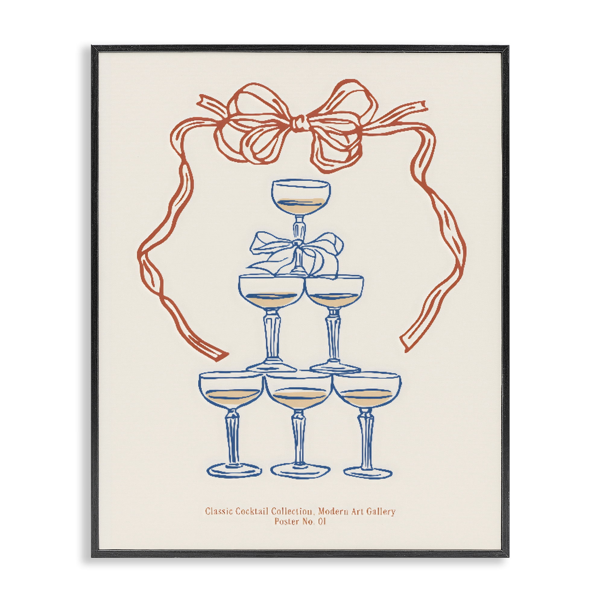Stupell Industries Classic Cocktail Tower Black Framed Giclee Art, design by The Prints Vibe