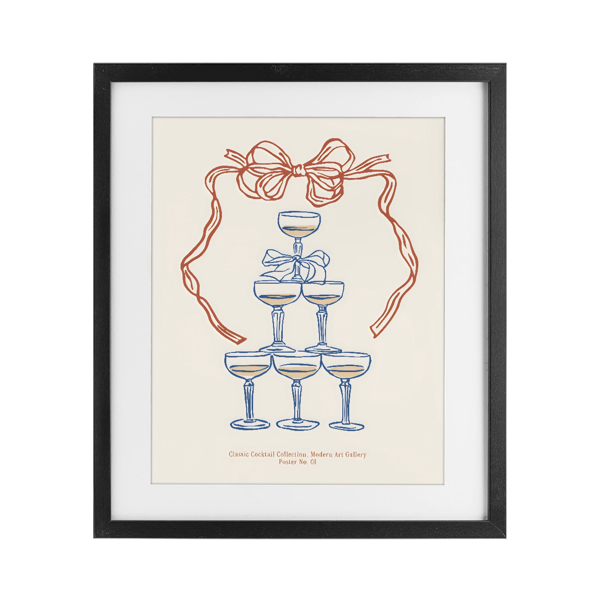 Stupell Industries Classic Cocktail Tower Black Framed Print Under Glass, design by The Prints Vibe
