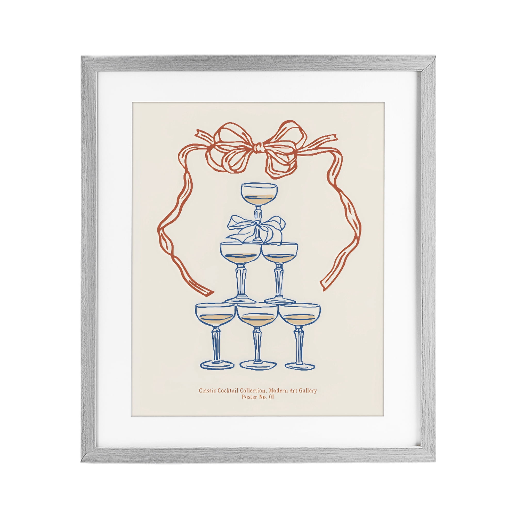 Stupell Industries Classic Cocktail Tower Gray Framed Print Under Glass, design by The Prints Vibe
