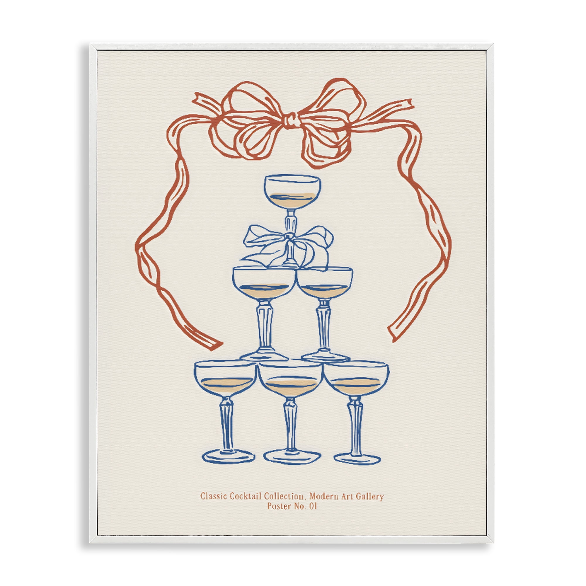 Stupell Industries Classic Cocktail Tower White Framed Giclee Art, design by The Prints Vibe