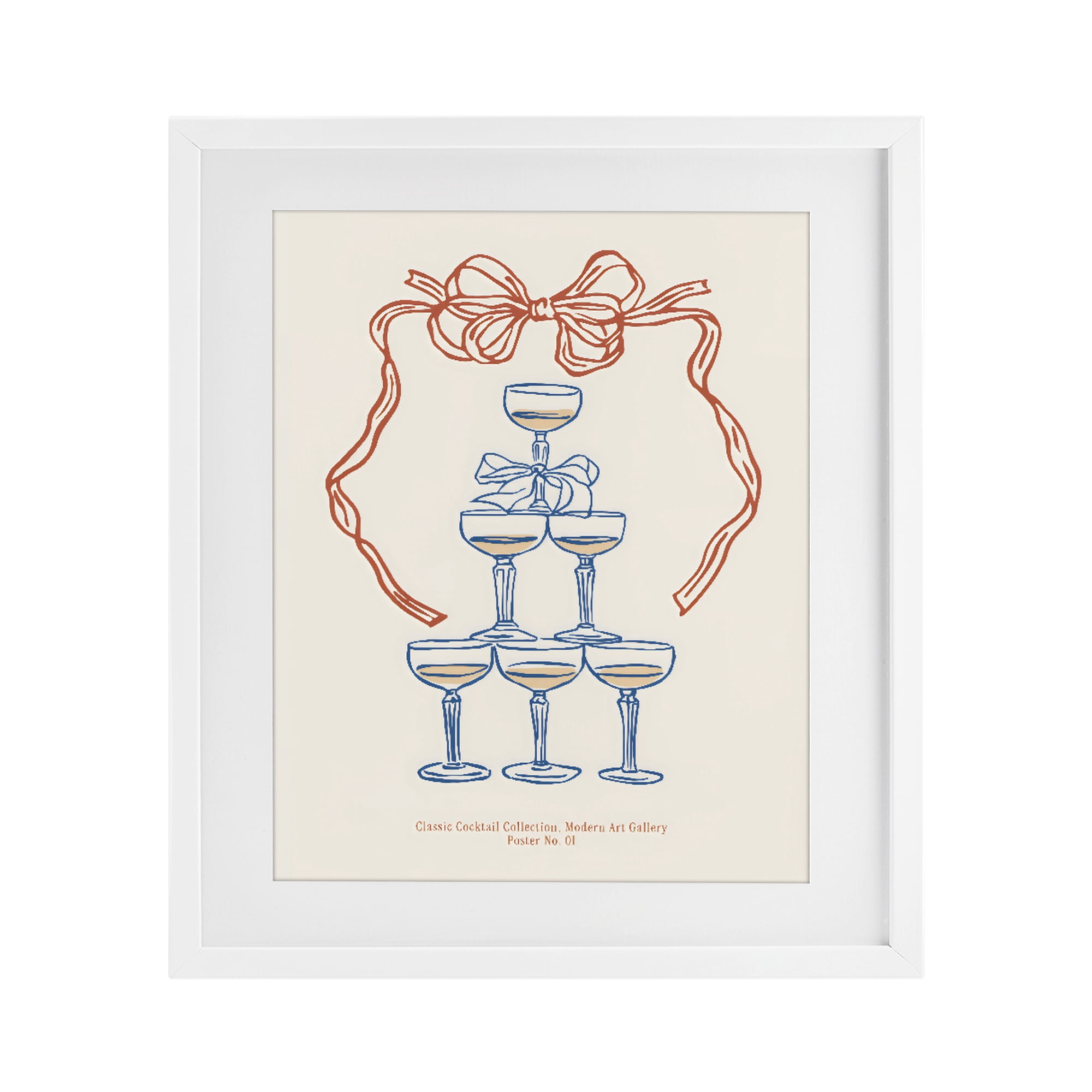 Stupell Industries Classic Cocktail Tower White Framed Print Under Glass, design by The Prints Vibe