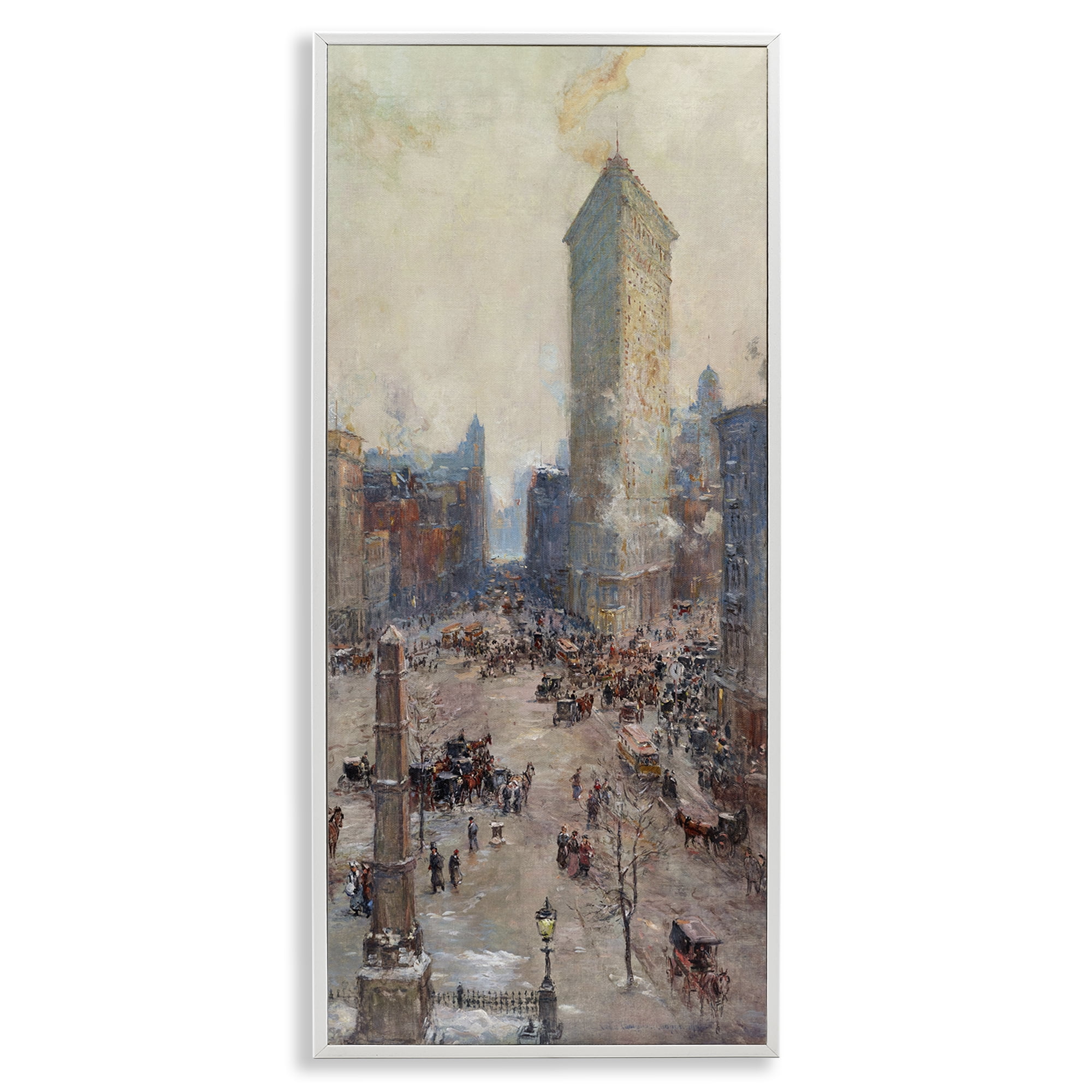 Stupell Industries Classic Cooper Cityscape Scenic & Cityscapes Painting White Framed Art Print Wall Art, 10 x 24