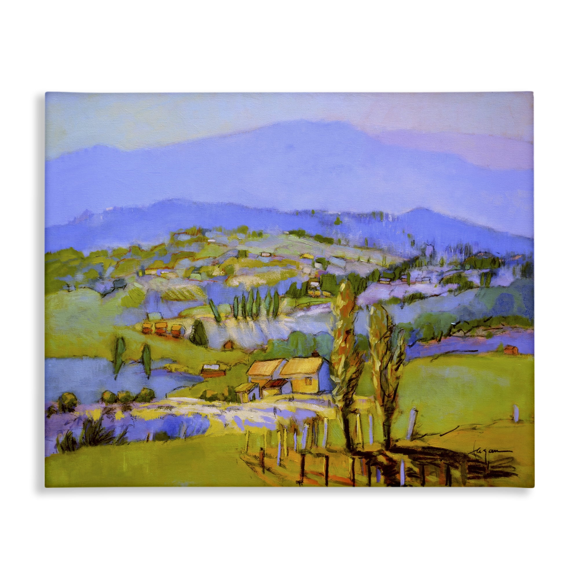 Stupell Industries Classic Countryside Mountains Landscape & Nature Painting Wrapped Canvas Art Print Wall Art, 30 x 24