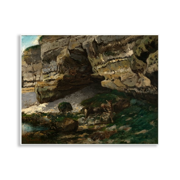 Stupell Industries Classic Courbet Cliff Landscape Landscape & Nature Painting Unframed Art Print Wall Art, 14 x 11