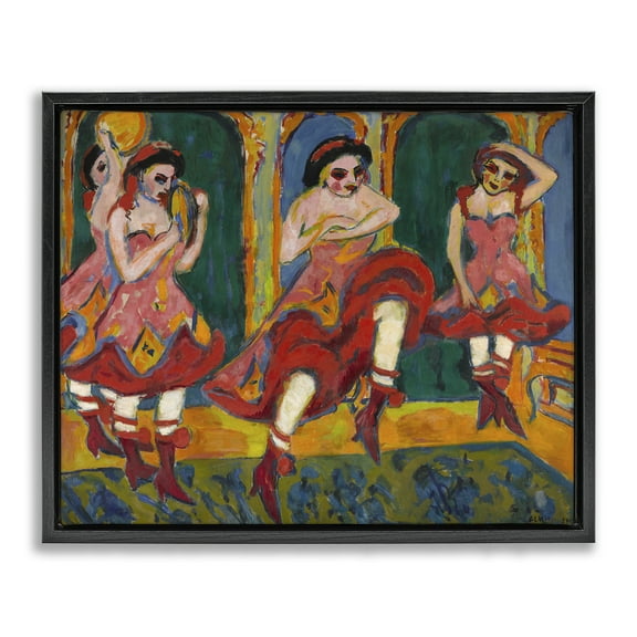 Stupell Industries Classic Czardas Dancers People Painting Black Floater Framed Canvas Art Print Wall Art, 21 x 17