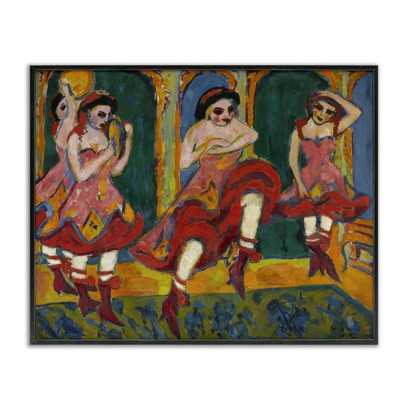 Stupell Industries Classic Czardas Dancers People Painting Black Framed Art Print Wall Art, 14 x 11