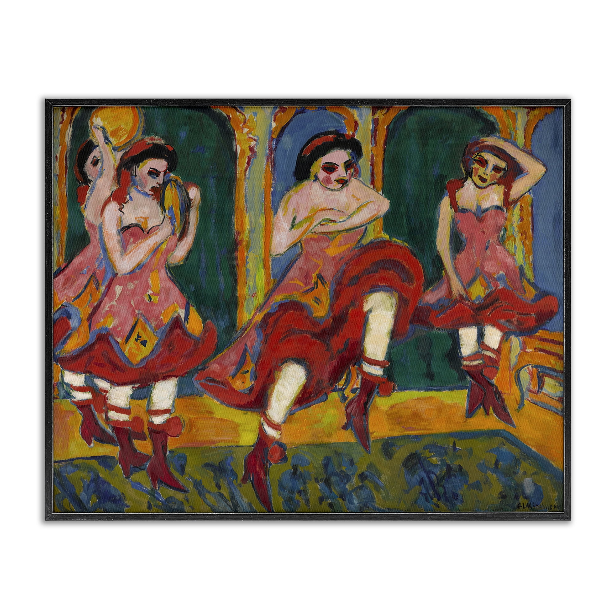 Stupell Industries Classic Czardas Dancers People Painting Black Framed Art Print Wall Art, 20 x 16