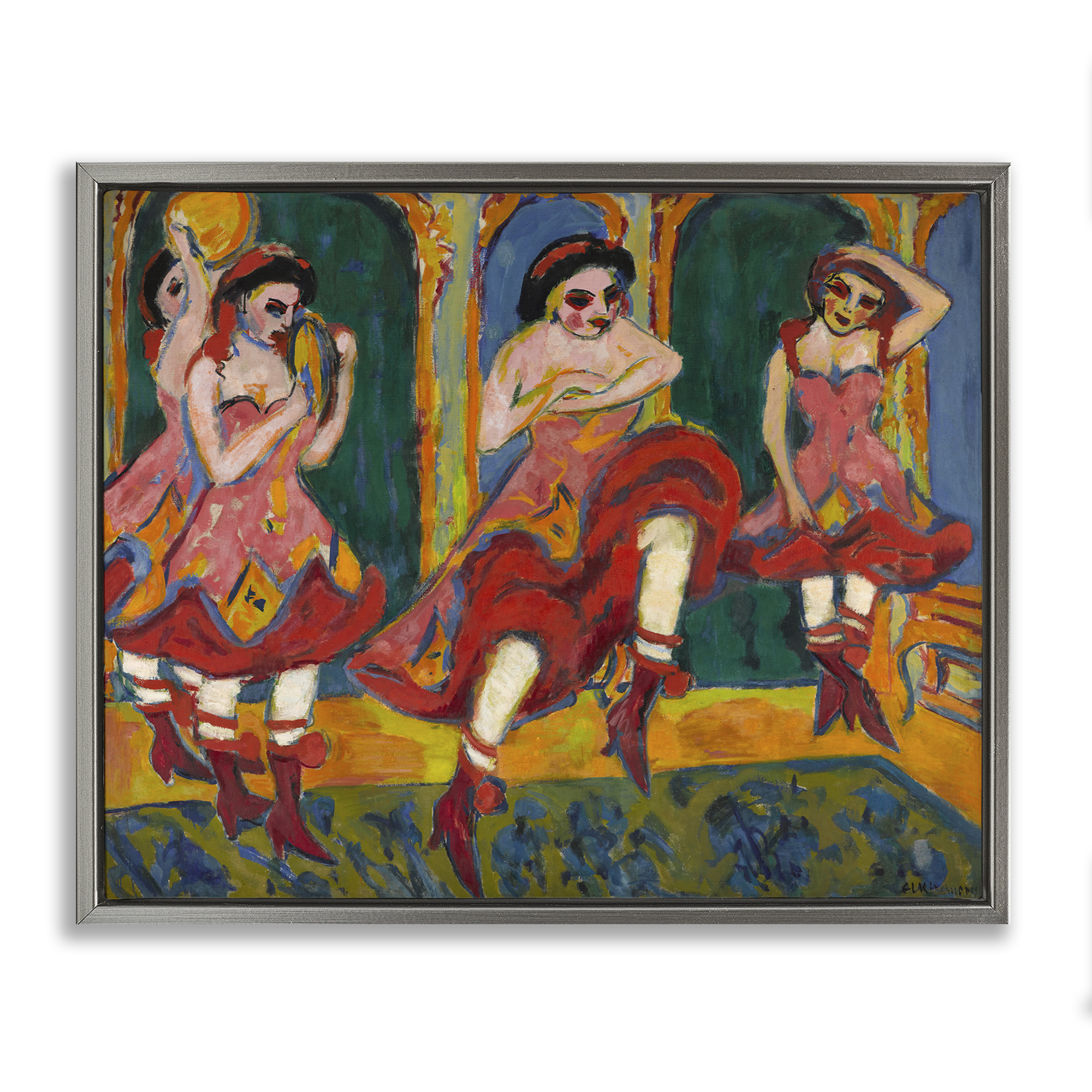 Stupell Industries Classic Czardas Dancers People Painting Gray Floater Framed Canvas Art Print Wall Art, 21 x 17
