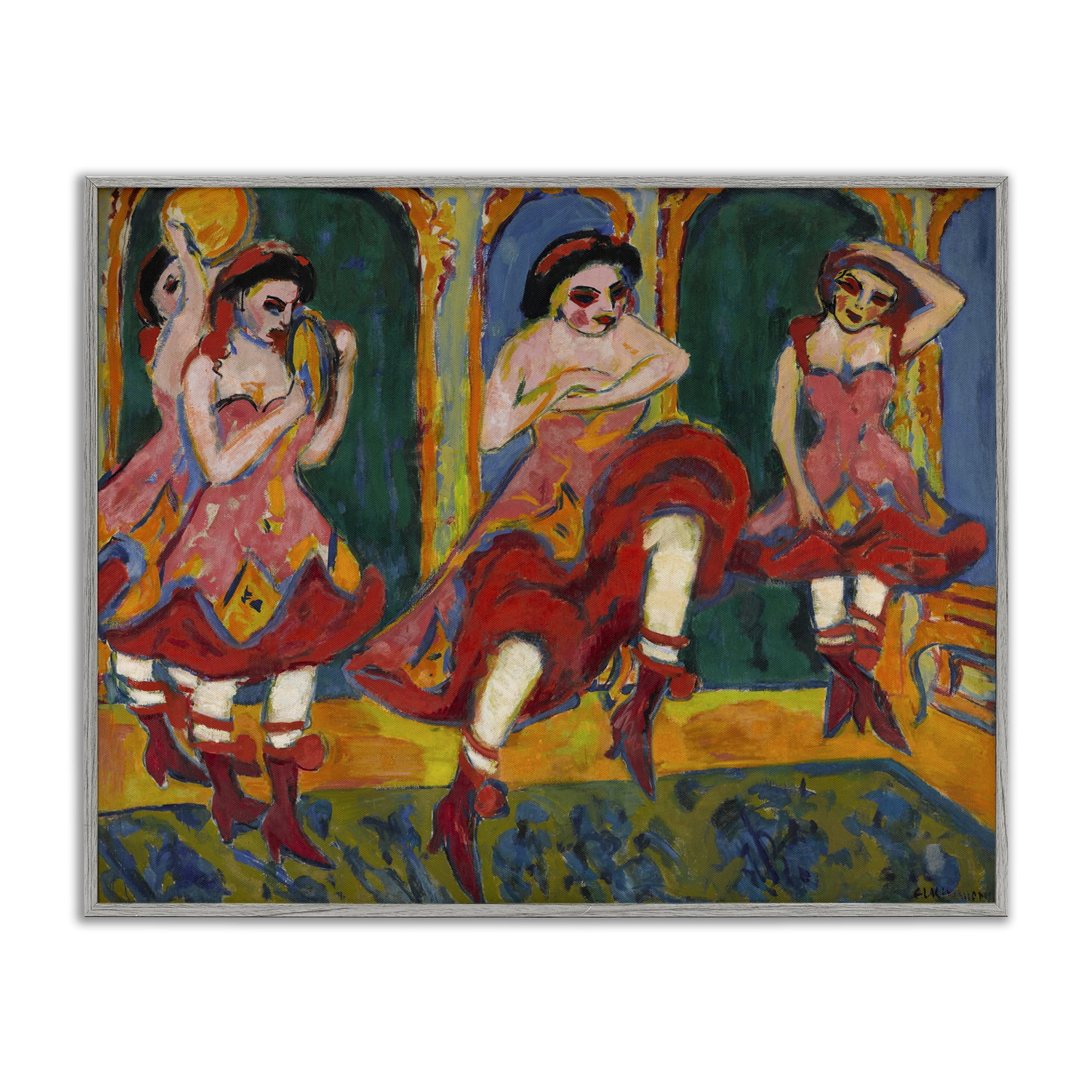 Stupell Industries Classic Czardas Dancers People Painting Gray Framed Art Print Wall Art, 30 x 24