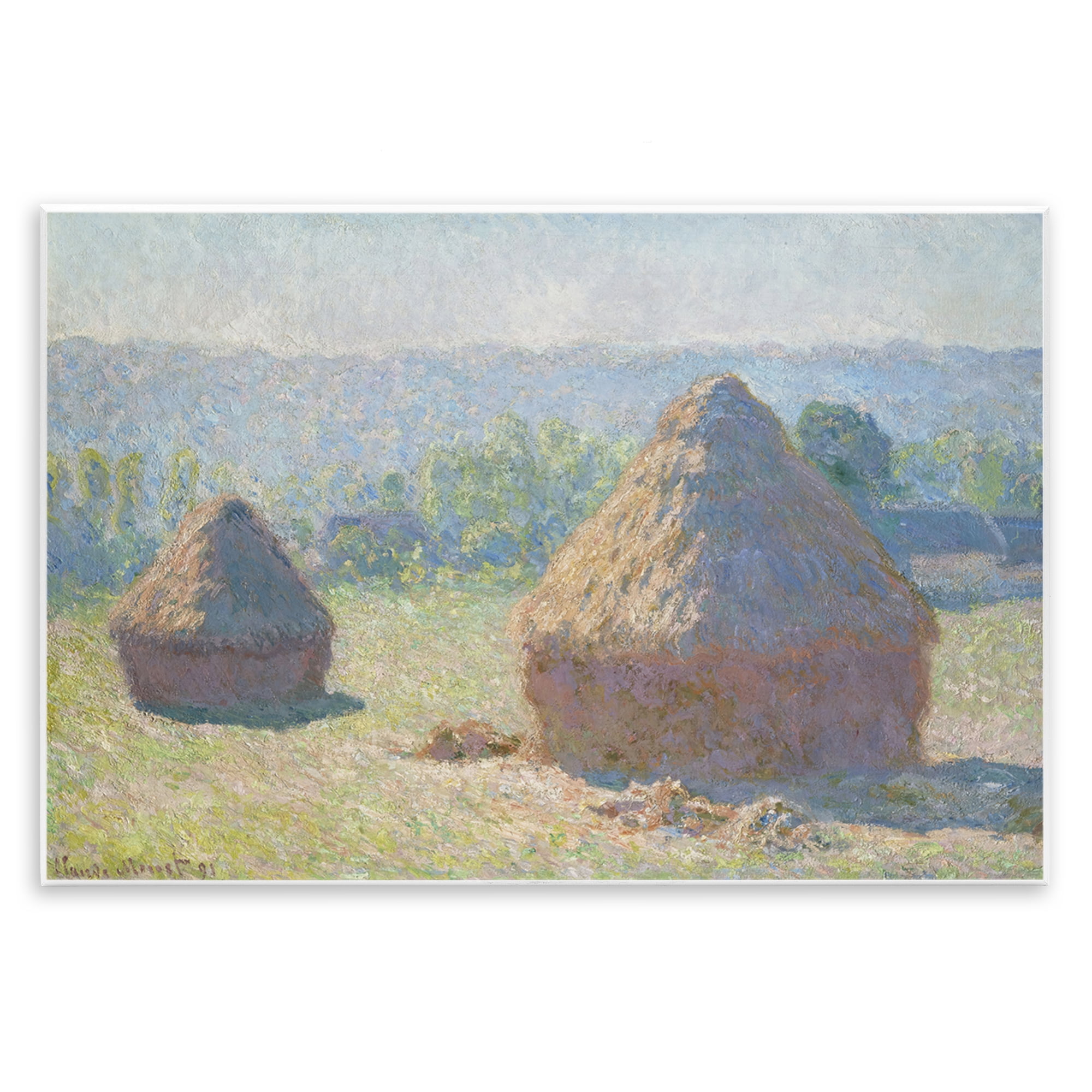 Stupell Industries Classic End Of Summer Haystacks Landscape & Nature Painting Unframed Art Print Wall Art, 15 x 10