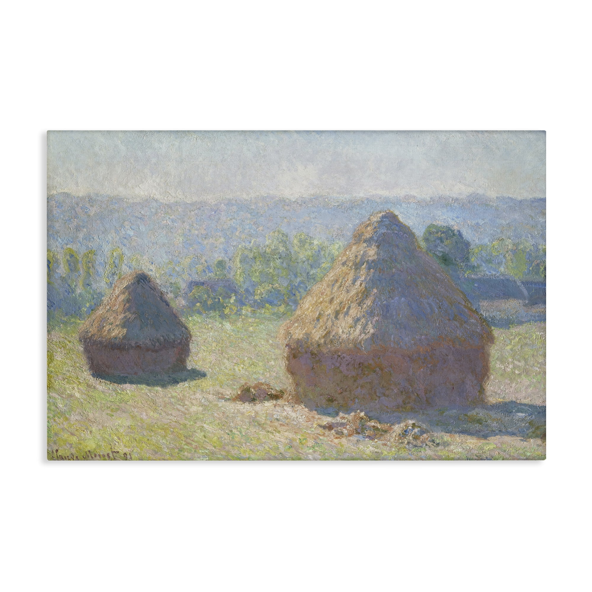 Stupell Industries Classic End Of Summer Haystacks Landscape & Nature Painting Wrapped Canvas Art Print Wall Art, 36 x 24