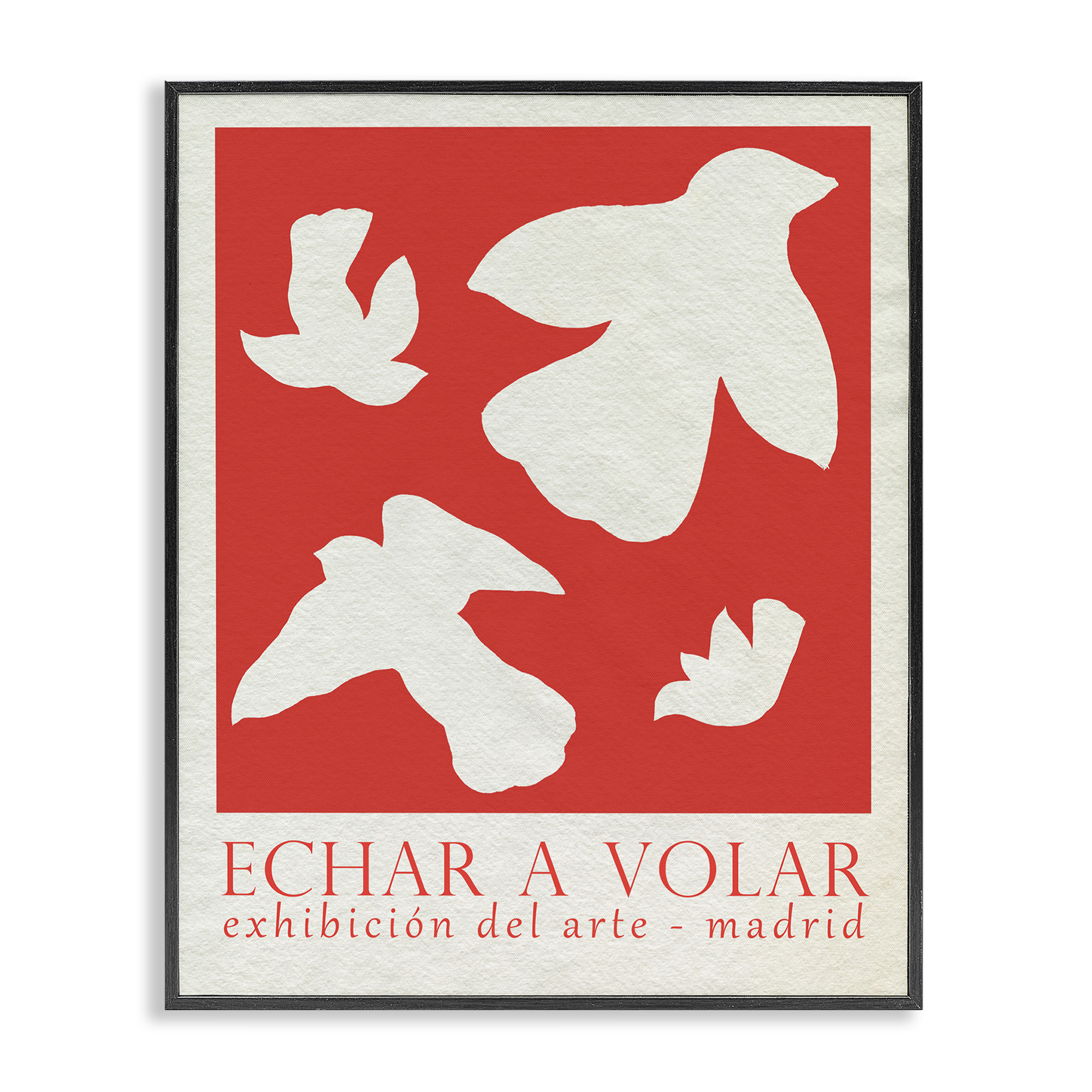 Stupell Industries Classic Exhibition Red Birds Typography Painting Black Framed Art Print Wall Art, 16 x 20