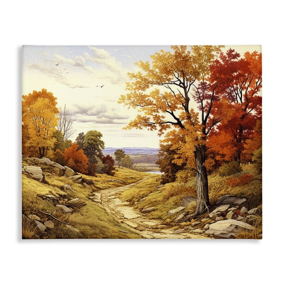 Stupell Industries Traditional Classic Fall Foliage Path Canvas Art, 48 x 36, by Lil' Rue