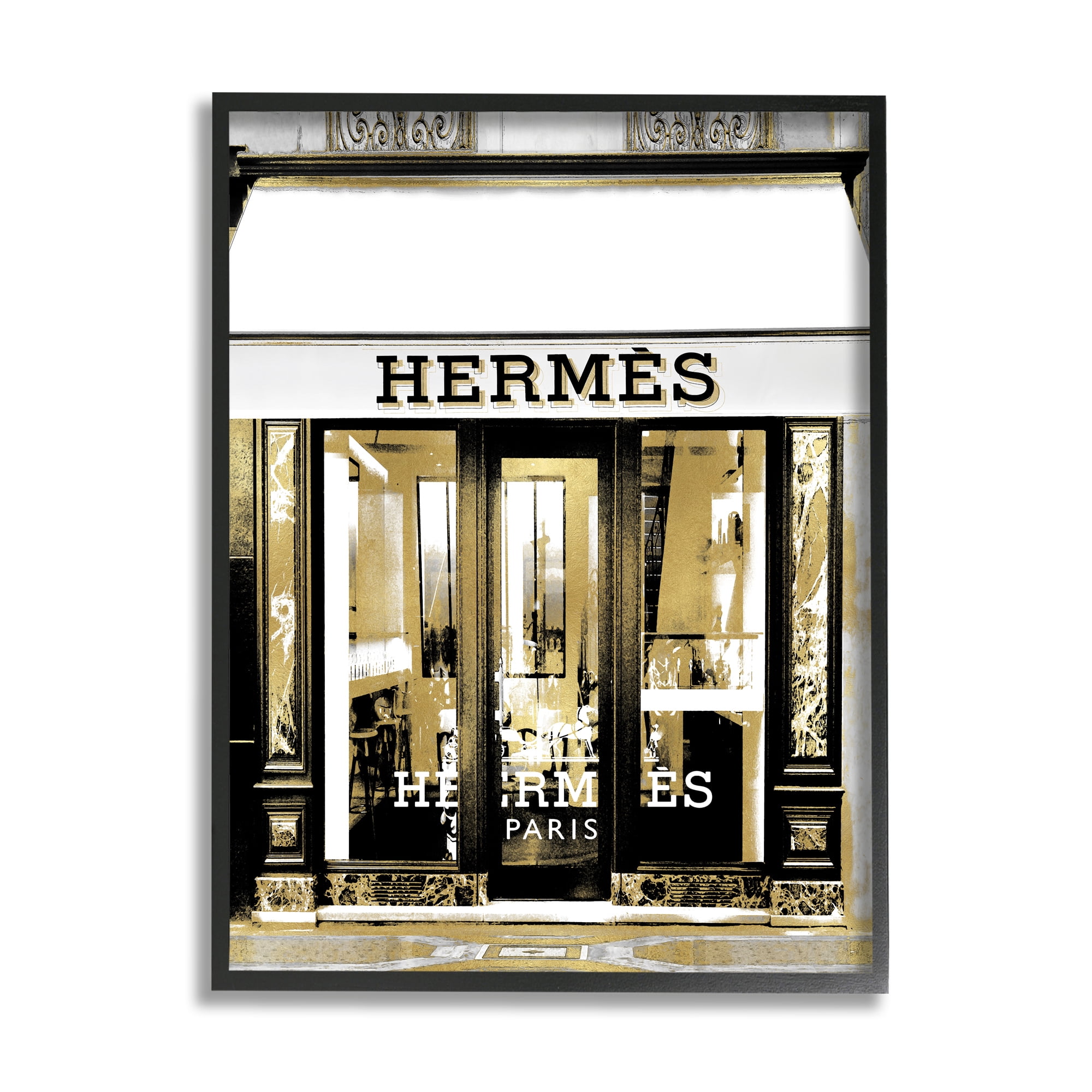 Stupell Industries Classic Fashion Storefront Glam European Architecture Beauty & Fashion Painting Black Framed Art Print Wall Art, 24 x 30