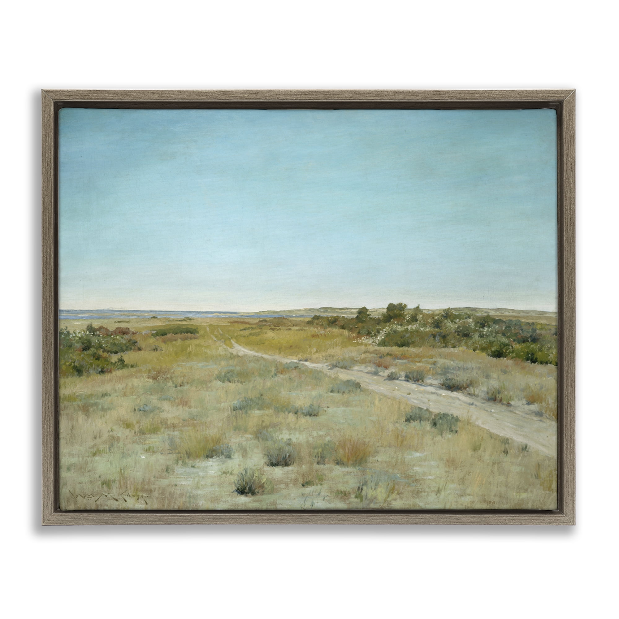 Stupell Industries Classic First Touch of Autumn Landscape & Nature Painting Brown Floater Framed Canvas Art Print Wall Art, 21 x 17