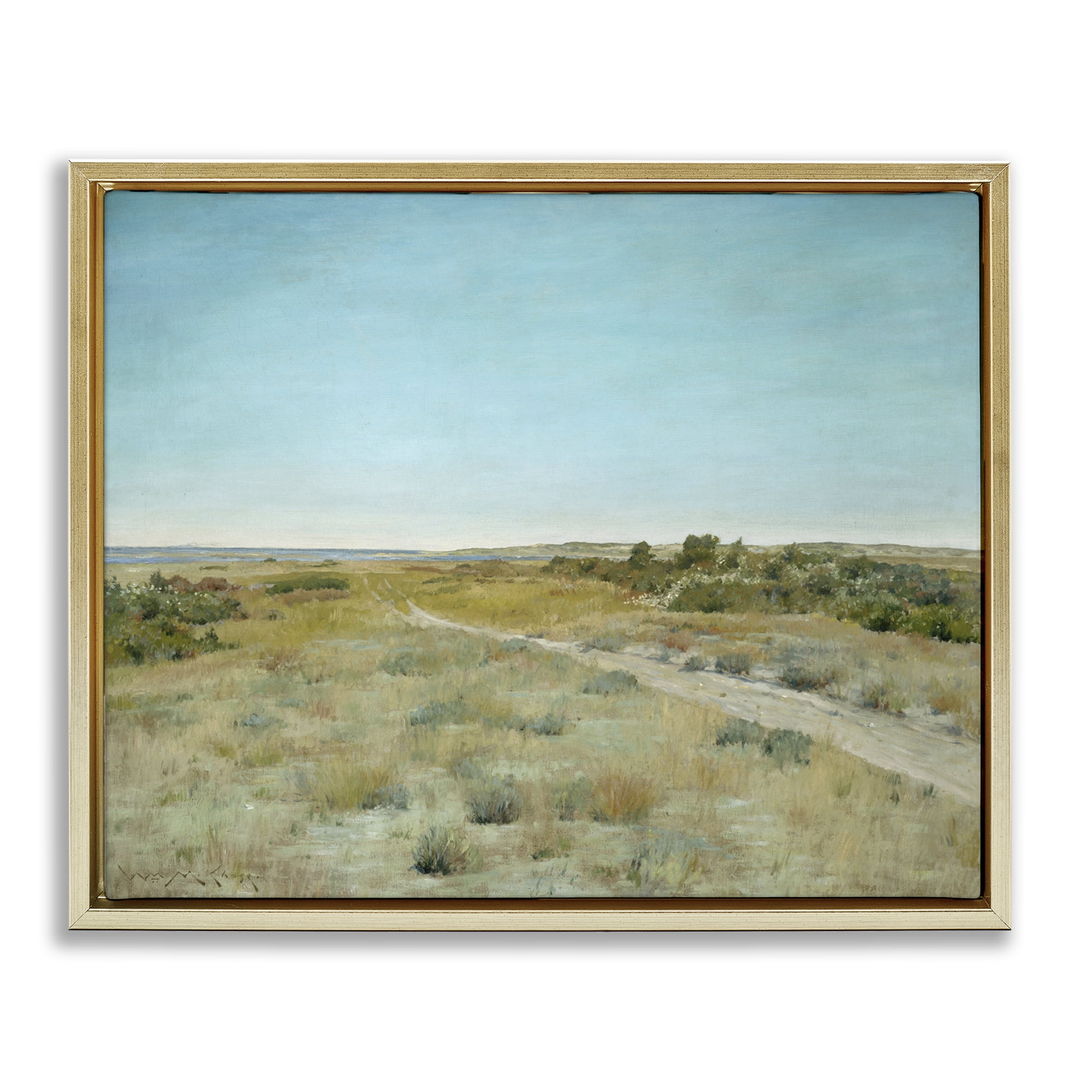 Stupell Industries Classic First Touch of Autumn Landscape & Nature Painting Gold Floater Framed Canvas Art Print Wall Art, 31 x 25