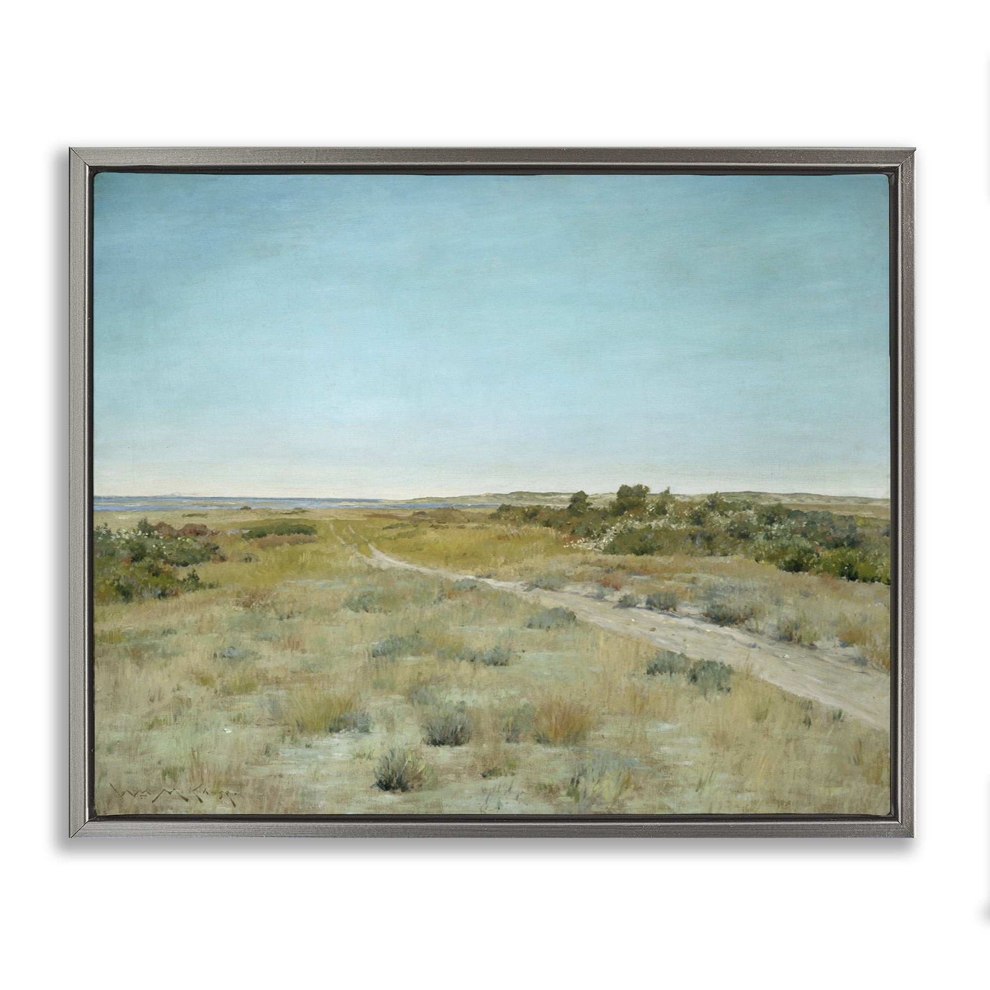Stupell Industries Classic First Touch of Autumn Landscape & Nature Painting Gray Floater Framed Canvas Art Print Wall Art, 21 x 17