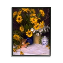 Stupell Industries Classic Floral Still Life Botanical & Floral Painting Black Framed Art Print Wall Art, 11 x 14