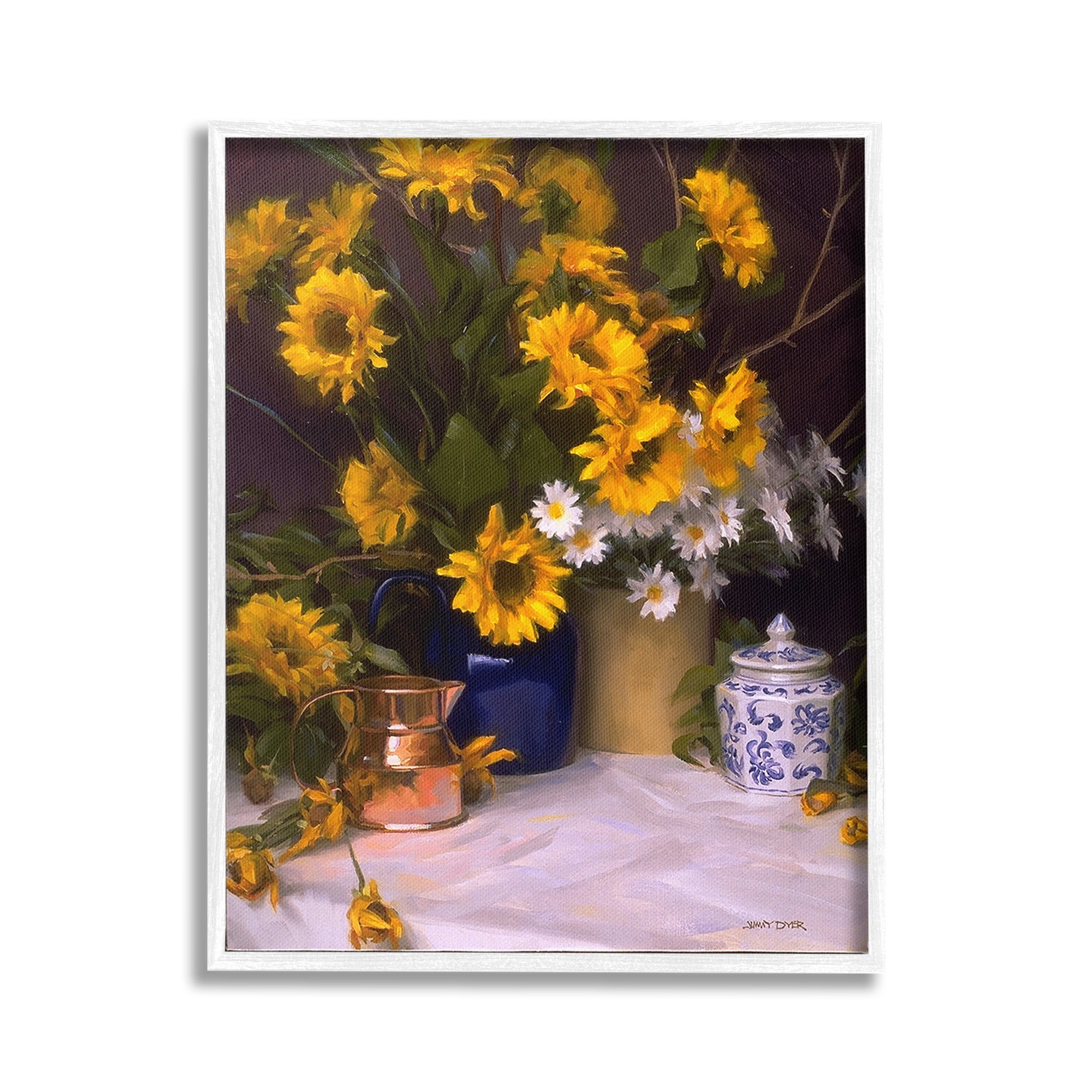 Stupell Industries Classic Floral Still Life Botanical & Floral Painting White Framed Art Print Wall Art, 24 x 30