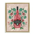 thumbnail image 1 of Stupell Industries Classic Floral Wine Bottle Food & Beverage Painting Gold Floater Framed Canvas Art Print Wall Art, 25 x 31, 1 of 10