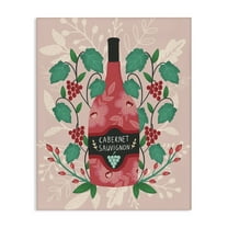 Stupell Industries Classic Floral Wine Bottle Food & Beverage Painting Wrapped Canvas Art Print Wall Art, 16 x 20