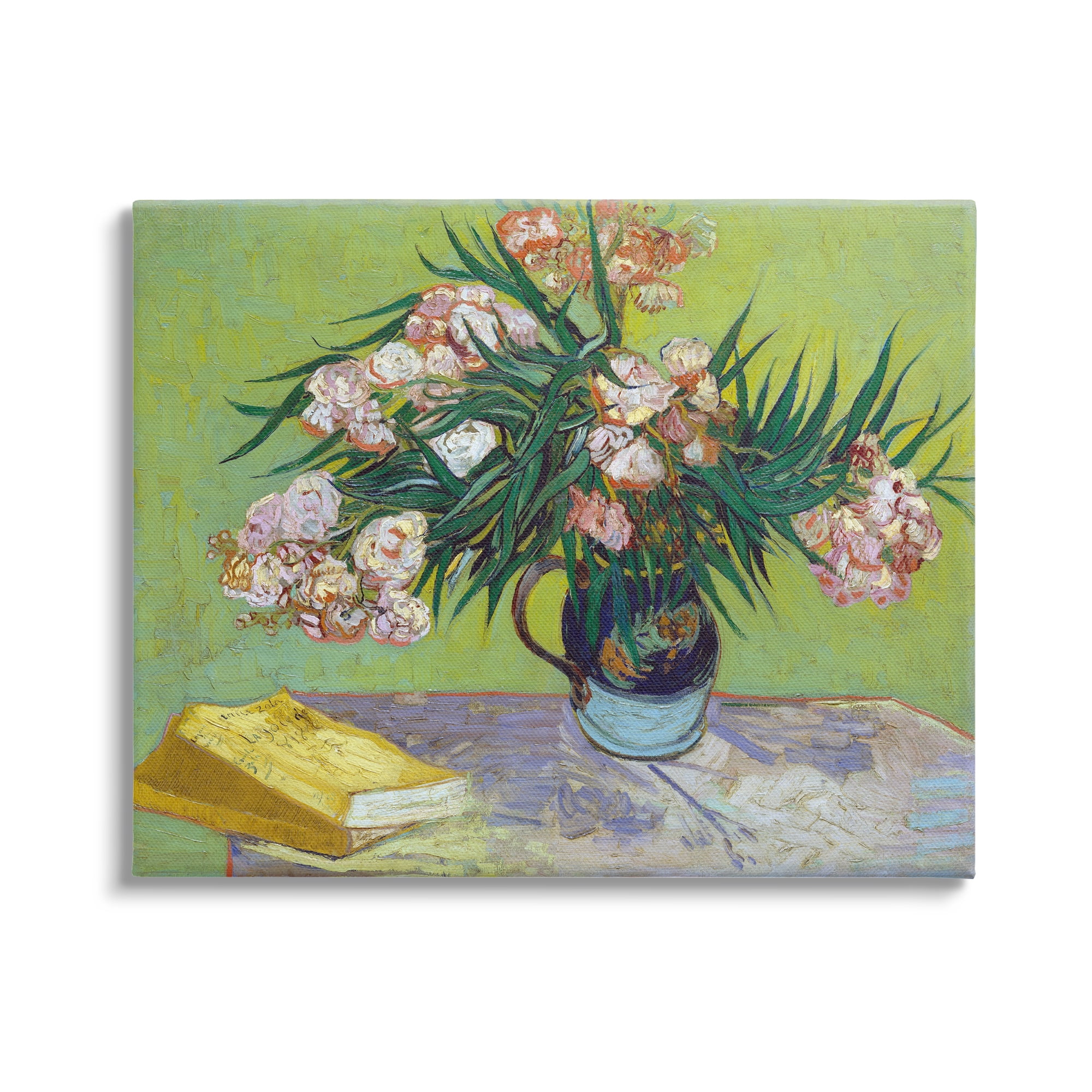 Stupell Industries Classic Flowers & Books Botanical & Floral Painting Gallery Wrapped Canvas Art Print Wall Art, 40 x 30