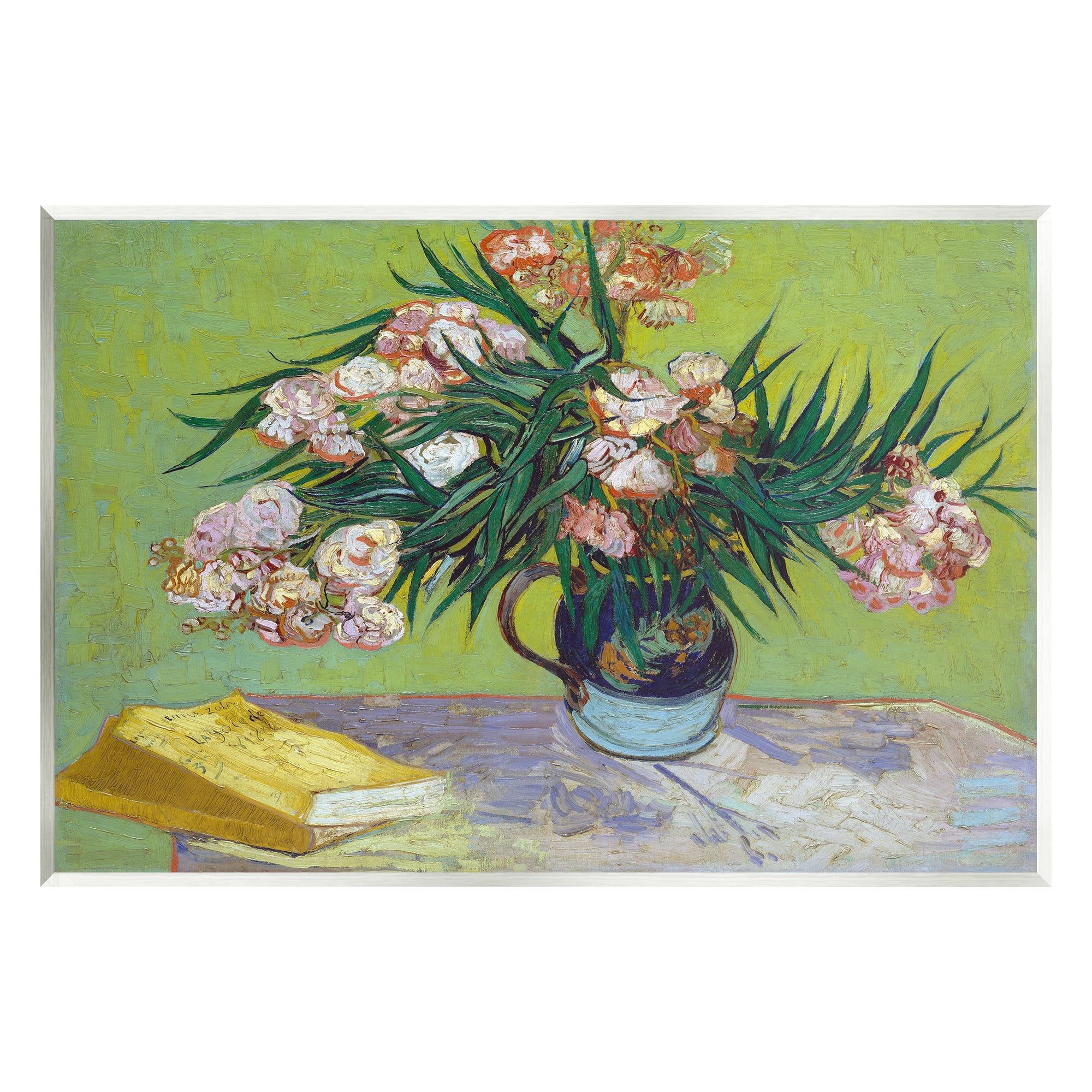 Stupell Industries Classic Flowers & Books Botanical & Floral Painting Unframed Art Print Wall Art, 19 x 13