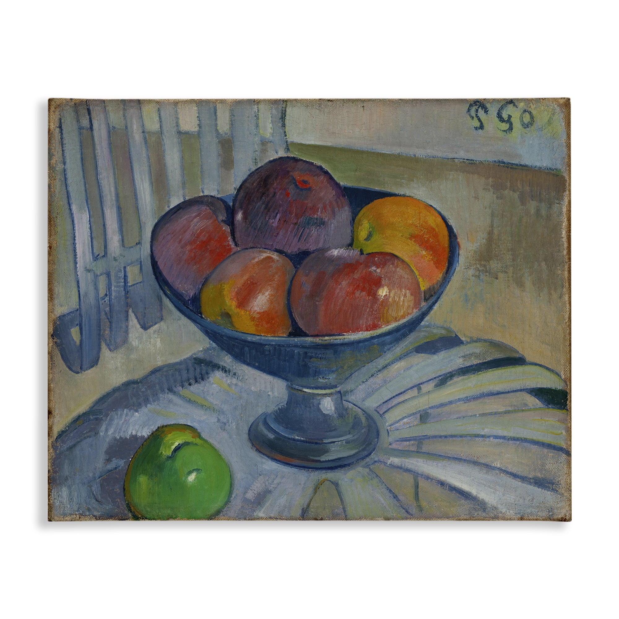 Stupell Industries Classic Fruit Dish on Garden Chair Food & Beverage Painting Wrapped Canvas Art Print Wall Art, 40 x 30