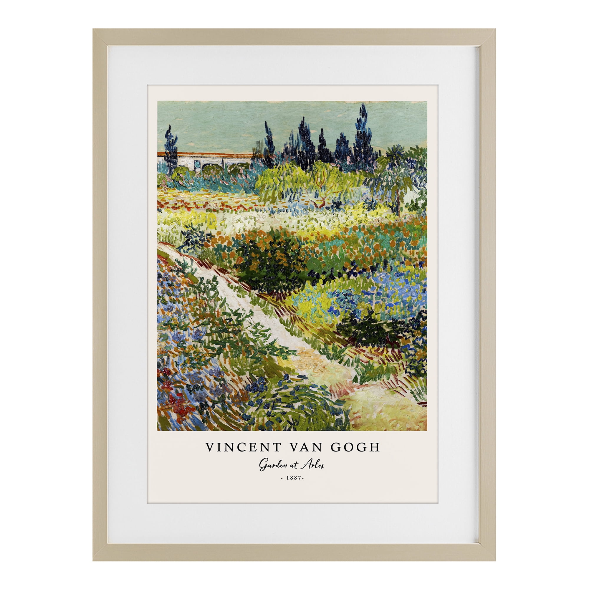 Stupell Industries Classic Garden At Arles Birch Framed Print Under Glass, design by Vintage Hustle