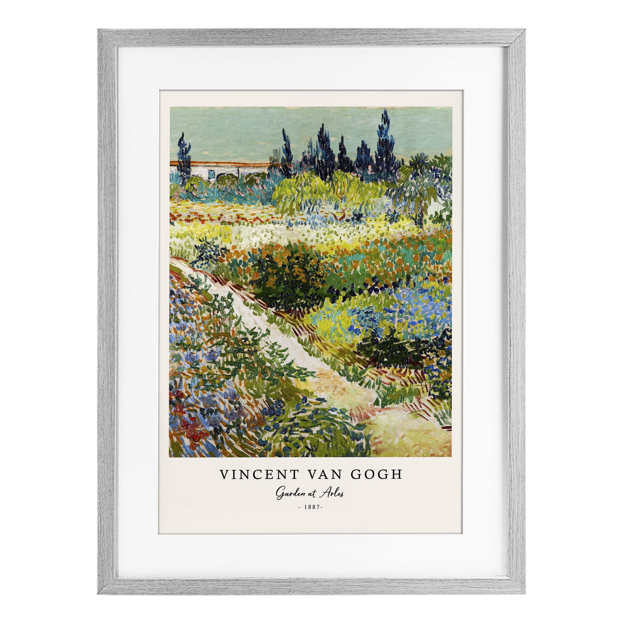 Stupell Industries Classic Garden At Arles Gray Framed Print Under Glass, design by Vintage Hustle